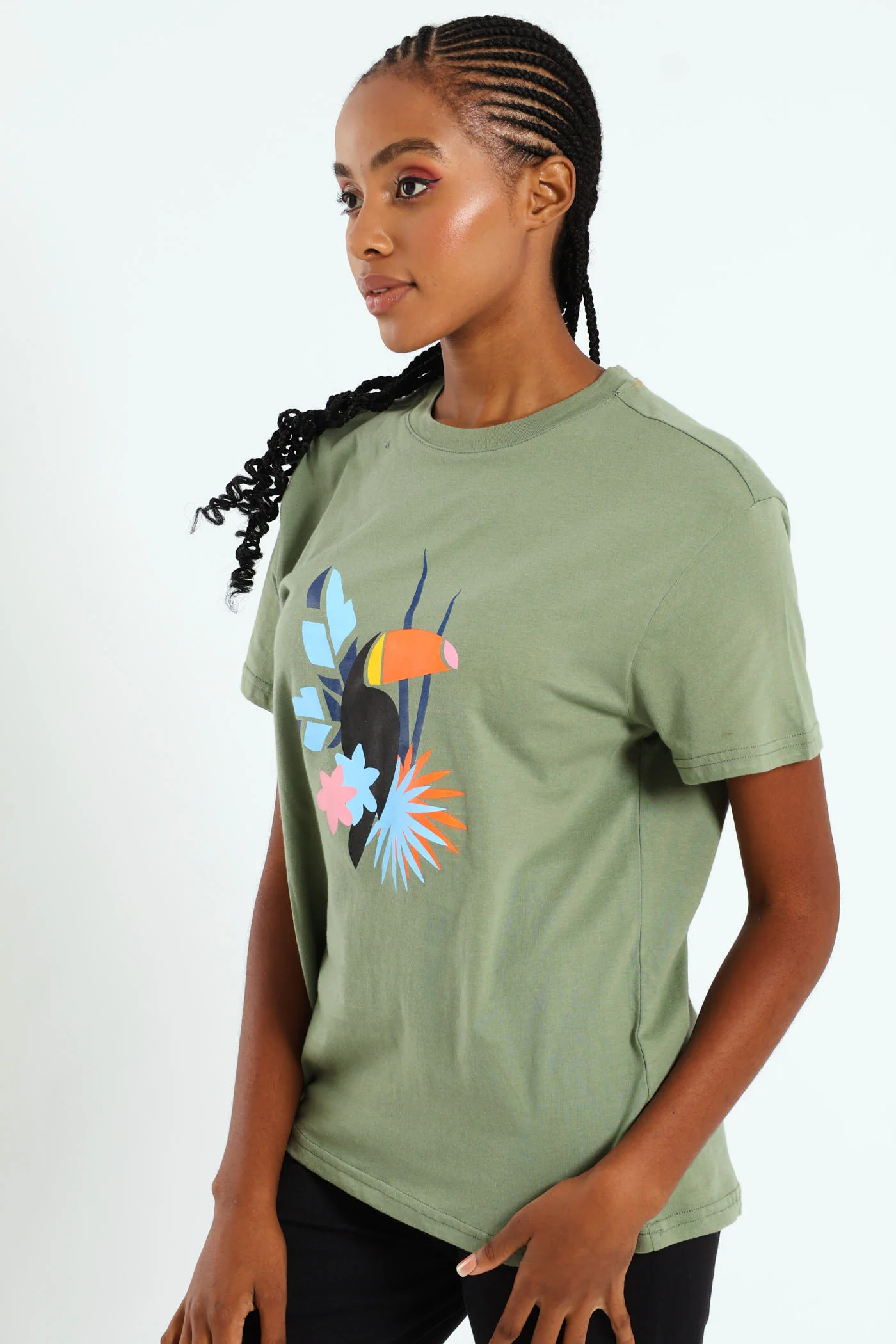 Tropical Toucan Frame Tee - Aqua Mist Green - Image 5