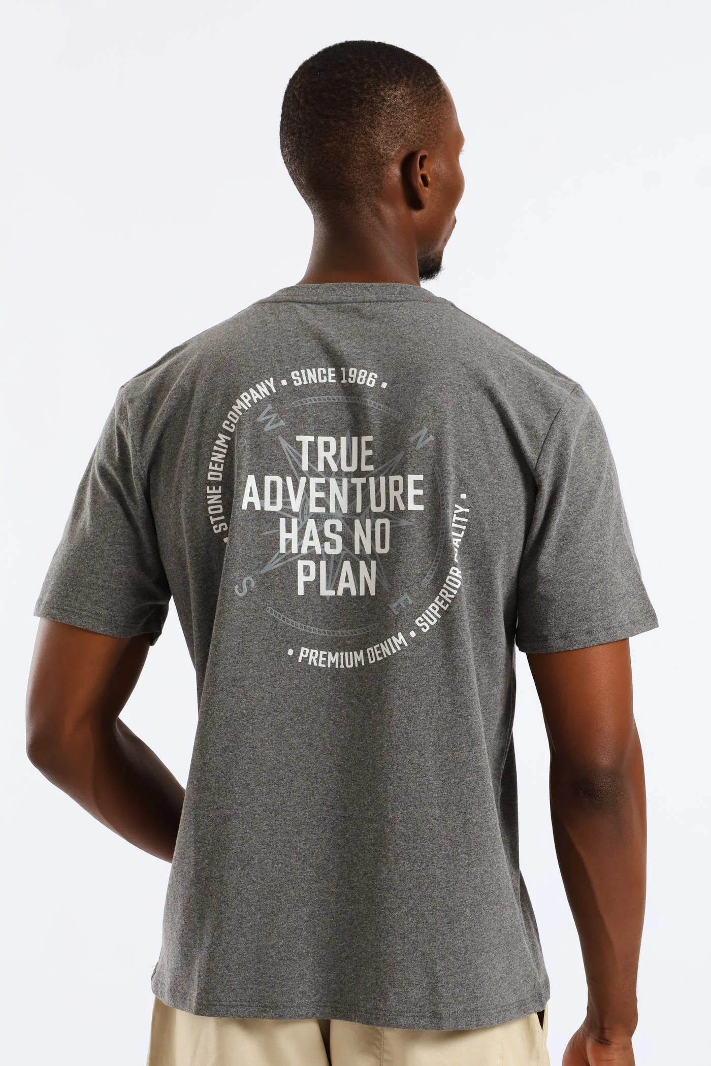 Tru Adventure Front & Back Tee - Charcoal Melange - Image 2