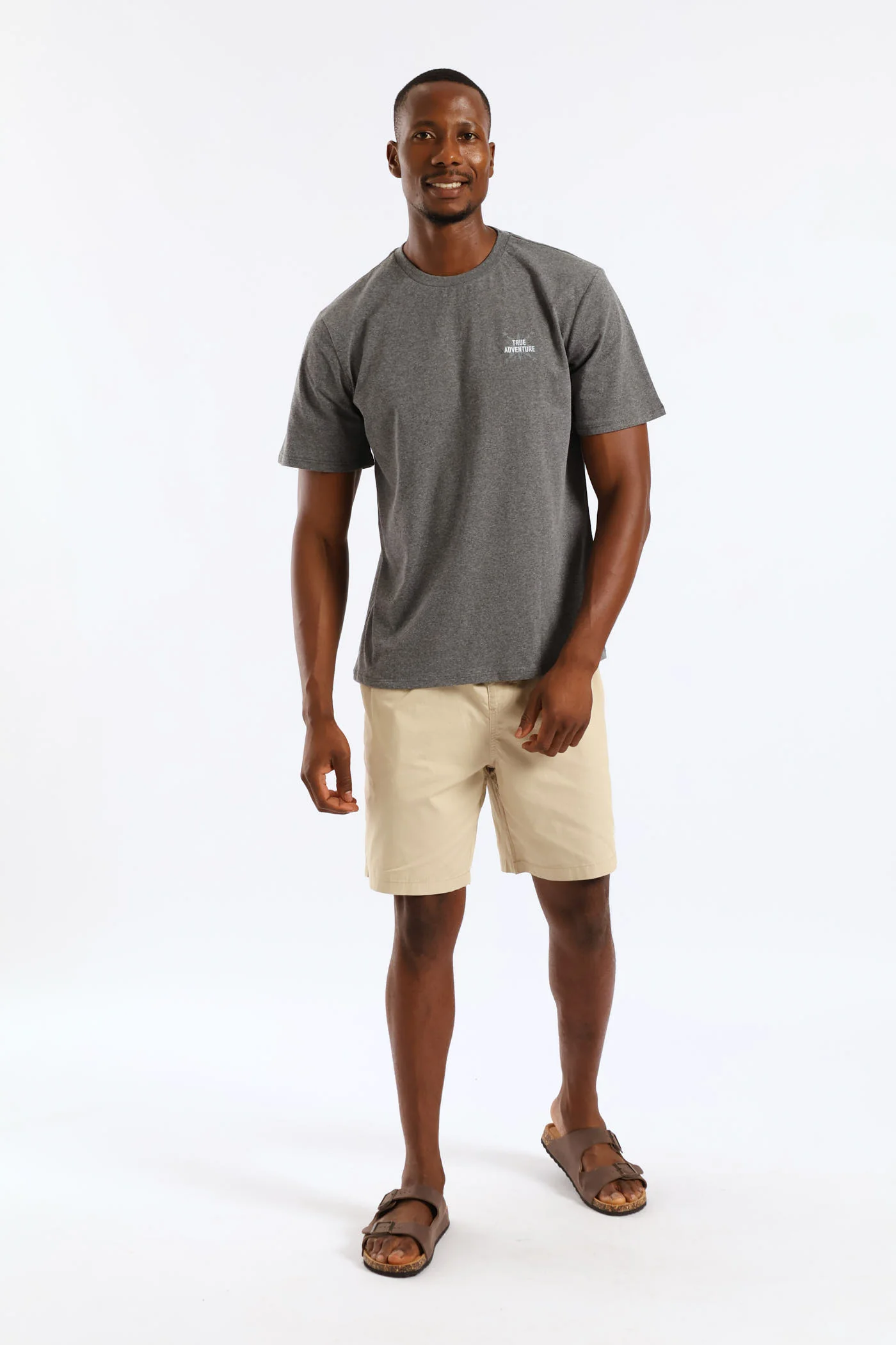 Tru Adventure Front & Back Tee - Charcoal Melange - Image 3