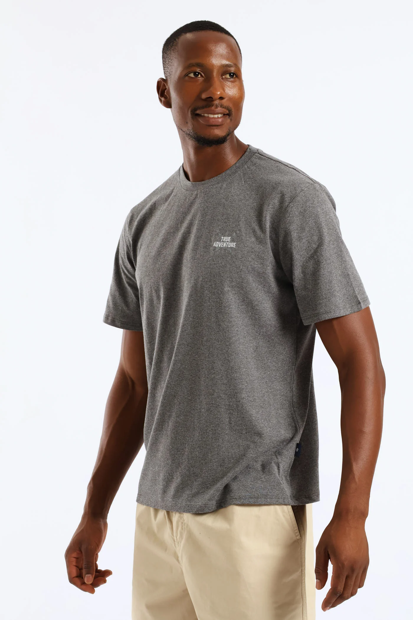 Tru Adventure Front & Back Tee - Charcoal Melange - Image 4