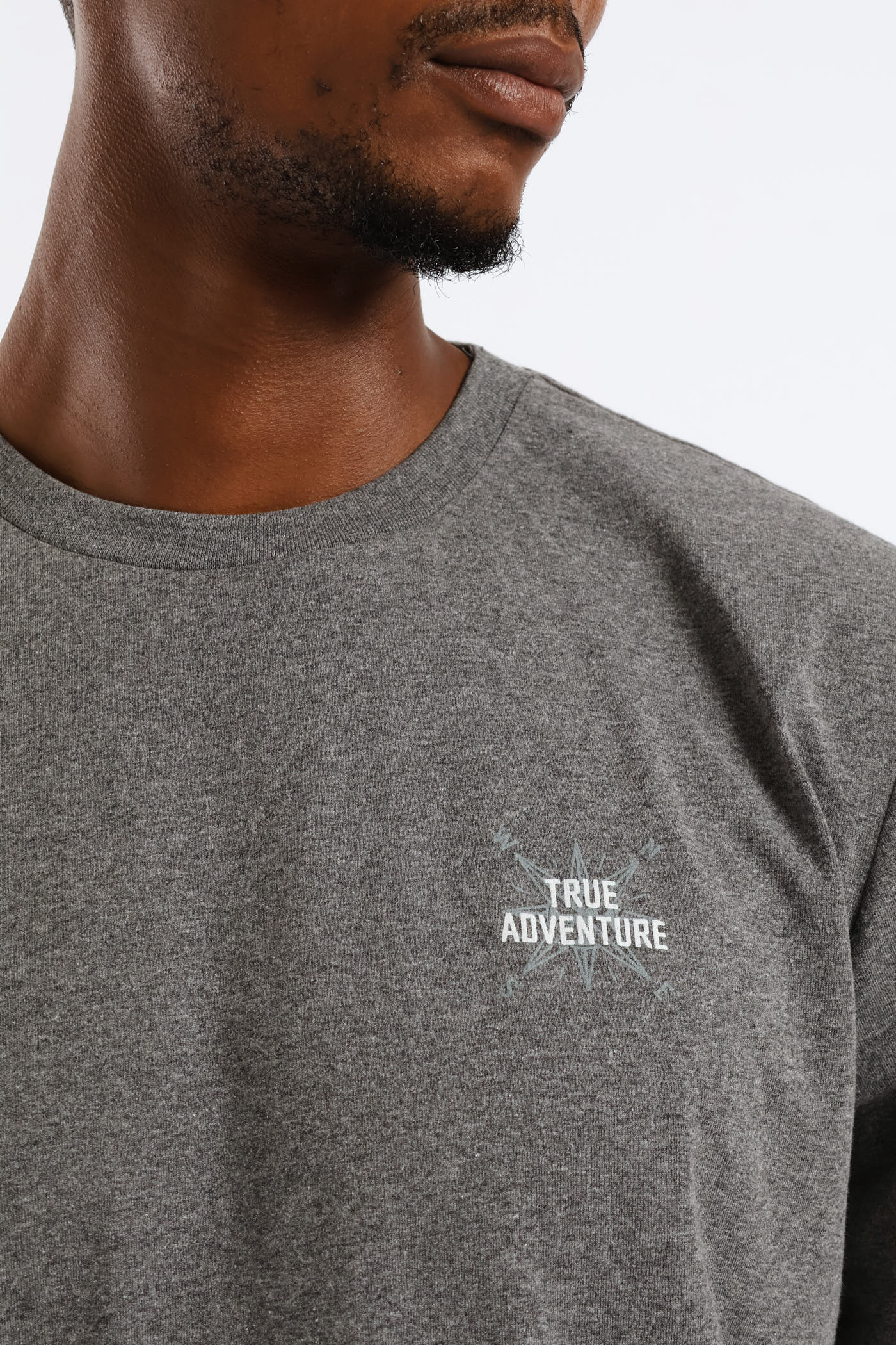 Tru Adventure Front & Back Tee - Charcoal Melange - Image 5