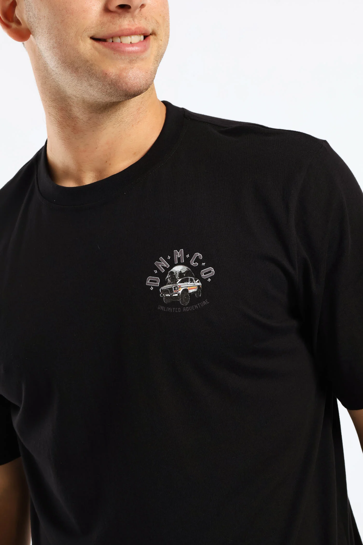 Truck N Skull Front & Back Print Tee - Black - Image 3