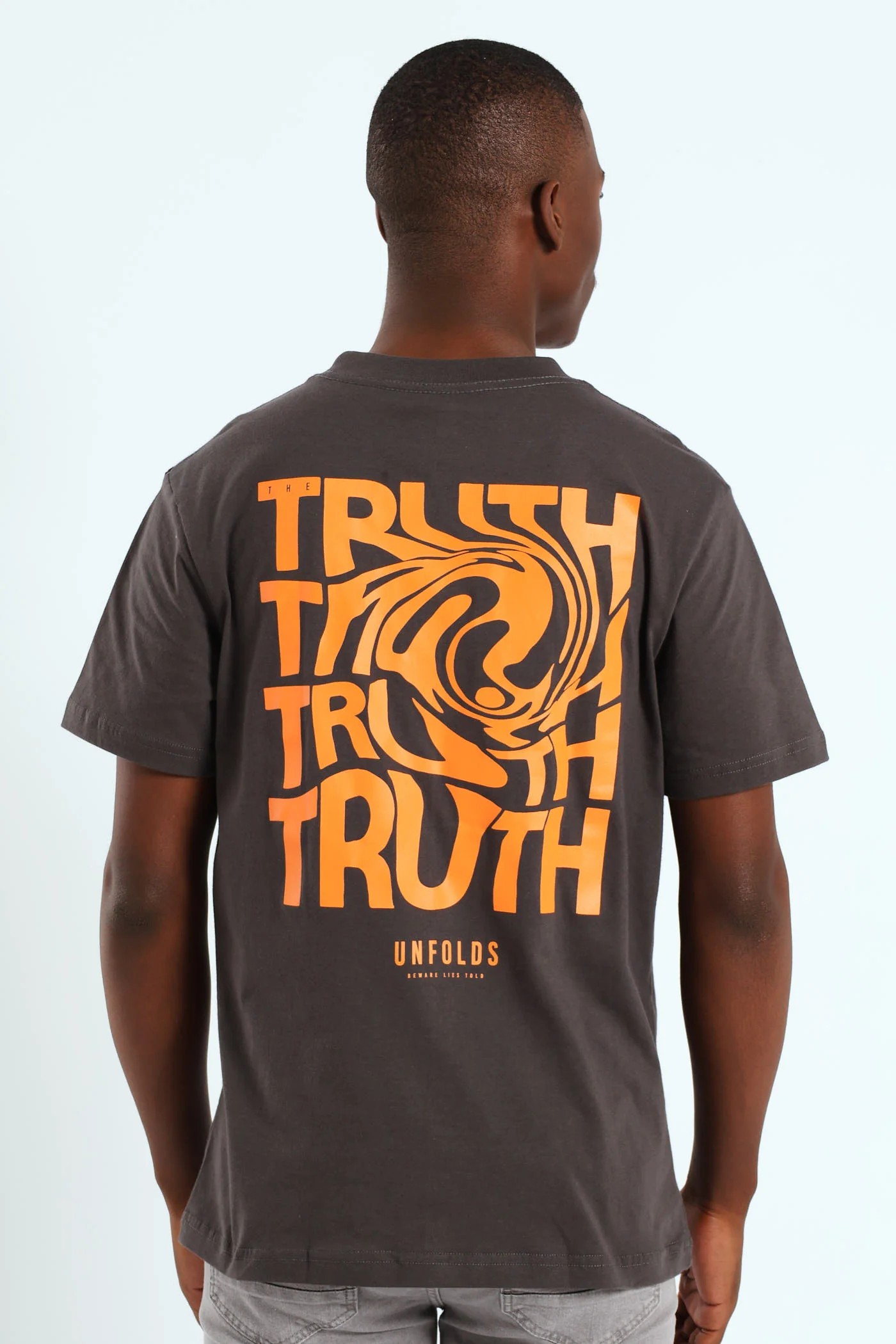 Truth Front & Back Printed Tee - Charcoal - Image 3