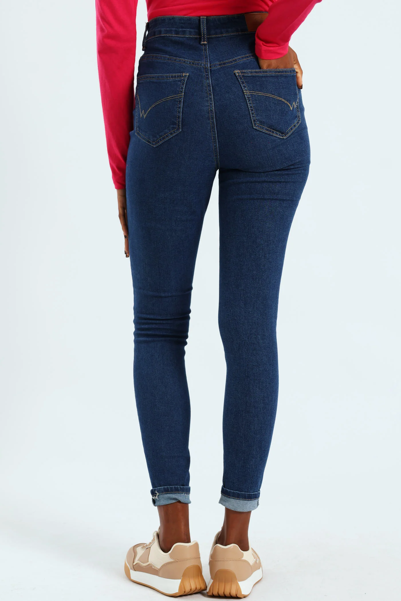 Turn Up Hem Skinny Jean - Med Wash - Image 4