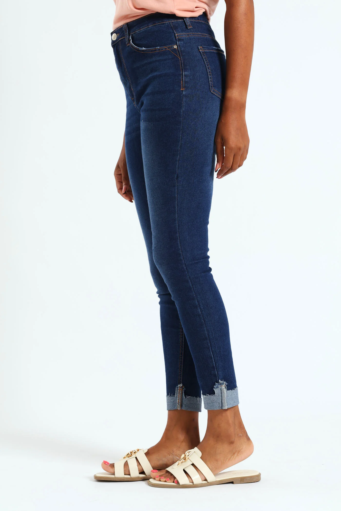 Turn Up Skinny Jean - Dark Wash Ink - Image 2