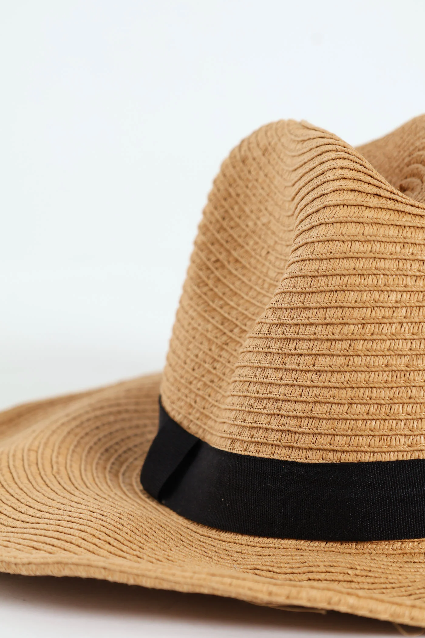 Turn Up Straw Cowboy Hat - Caramel - Image 2