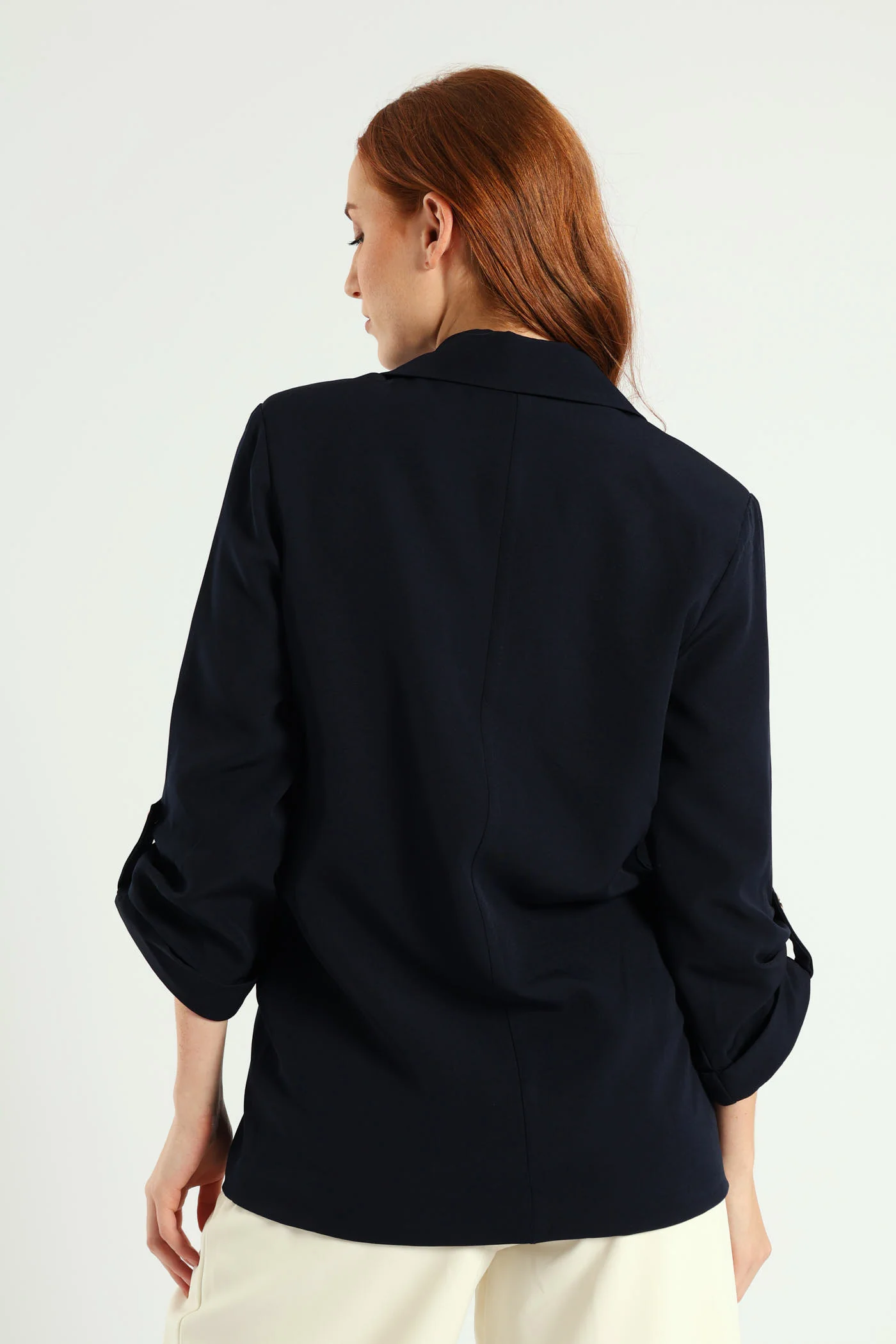 Turn Up Tab Blazer - Navy - Image 4