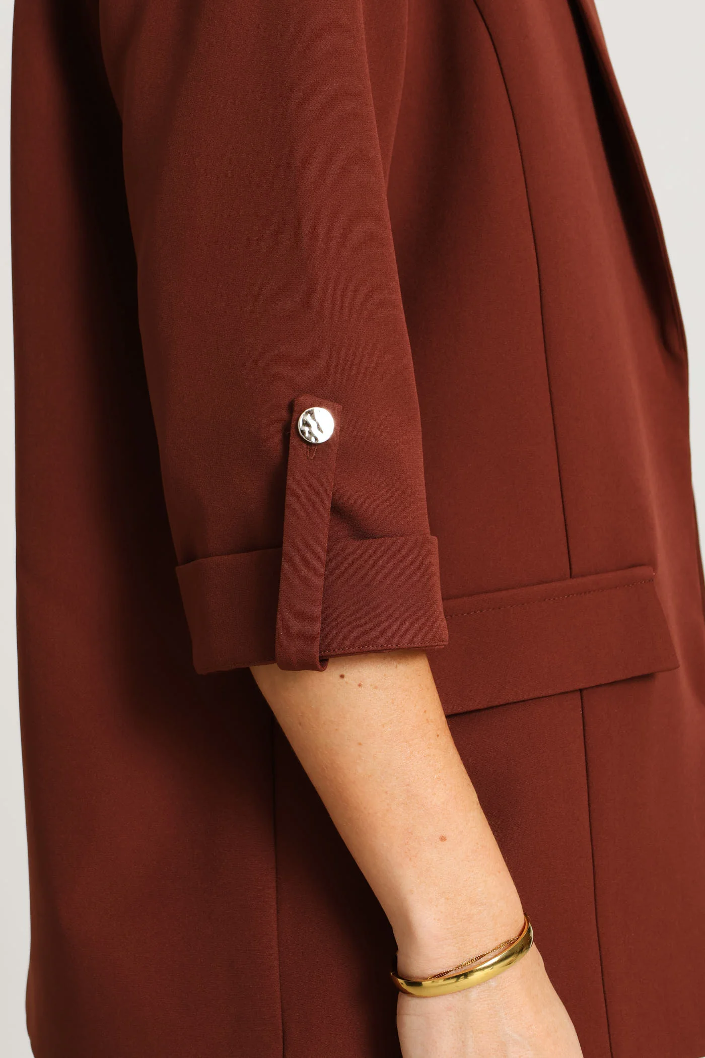 Turn Up Tab Notch Collar Blazer - Copper - Image 4