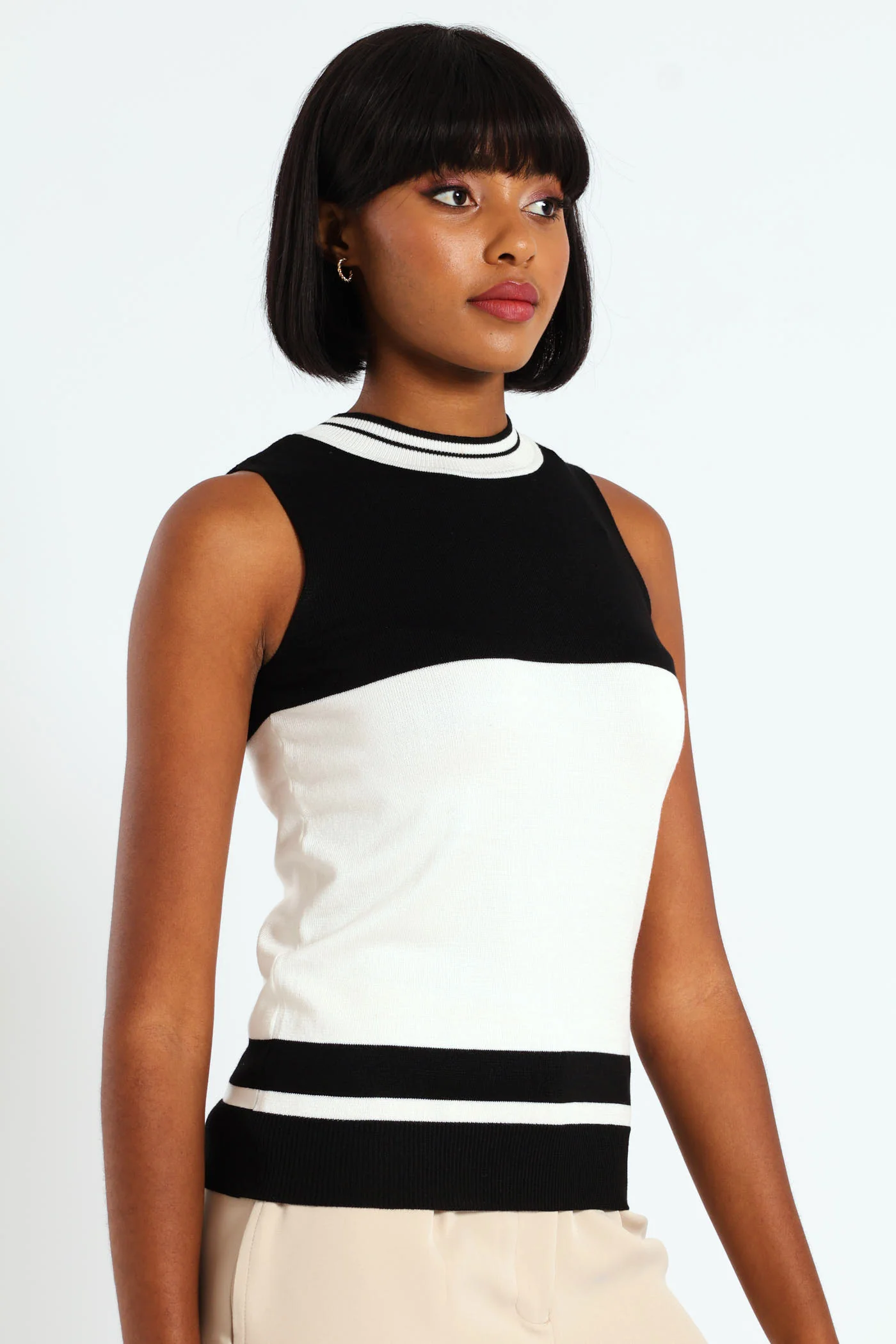 Turtle Neck Tank - Black - Image 2