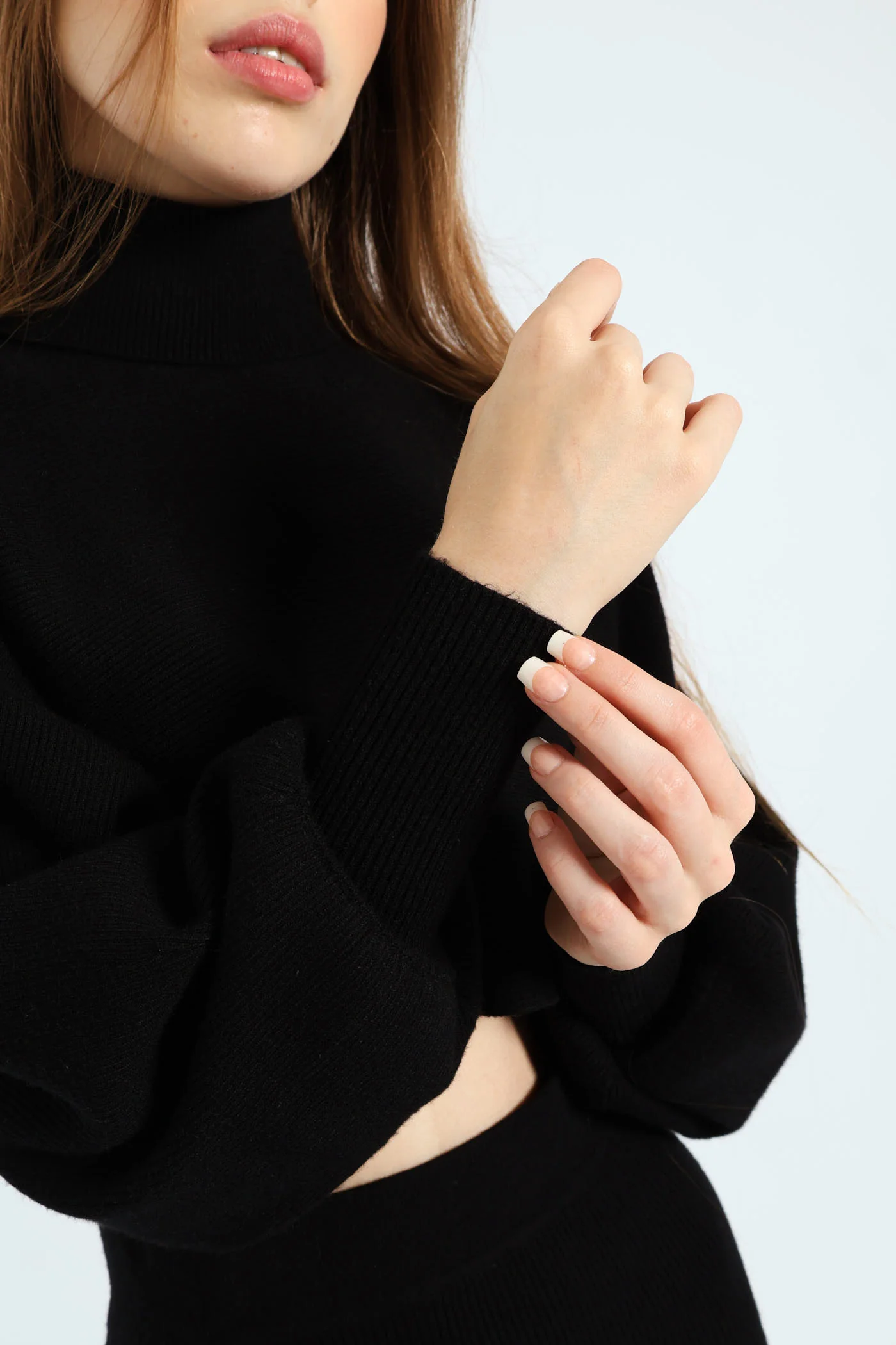 Turtleneck Sweater & Skirt - Black - Image 7