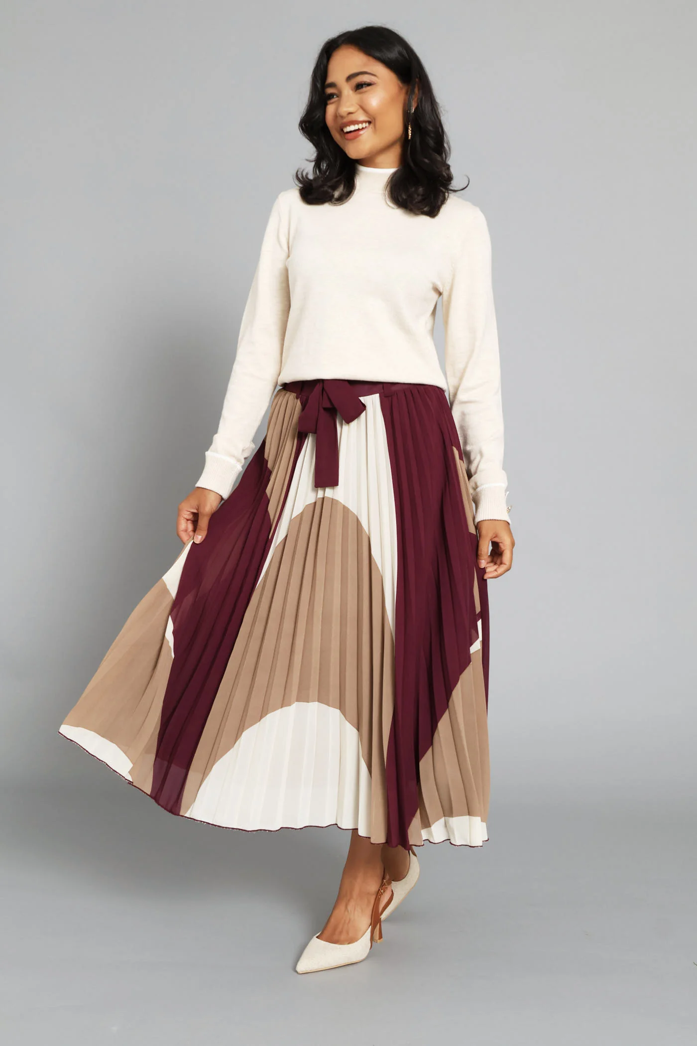 Turtleneck Turn Up Sleeve Pullover - Oatmeal - Image 7