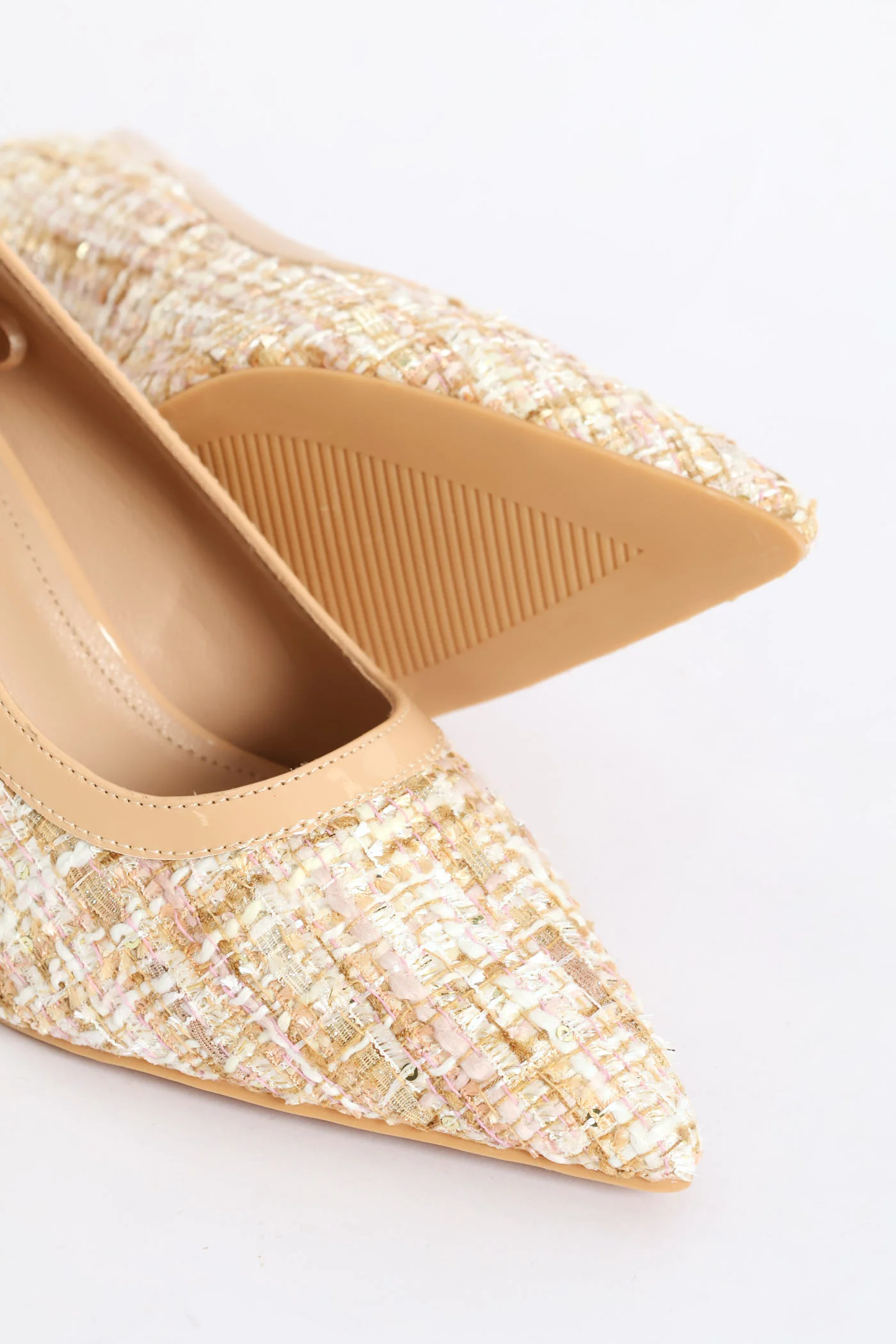 Tweed Court Heel - Natural - Image 2