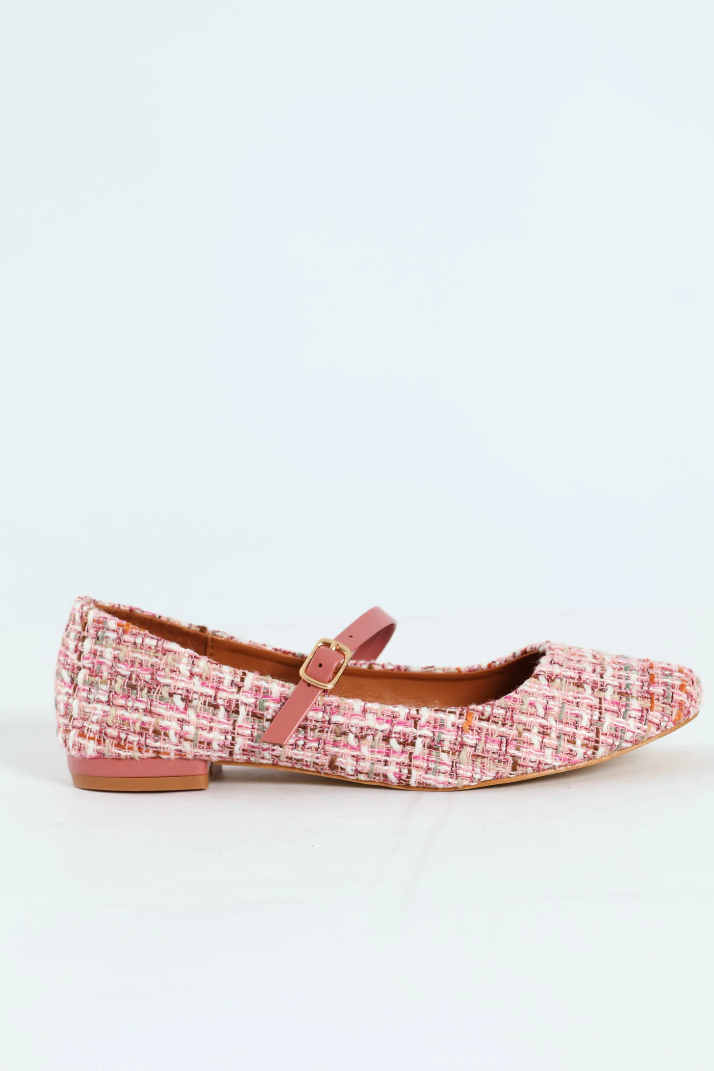 Tweed Maryjane Pump - Pink - Image 3