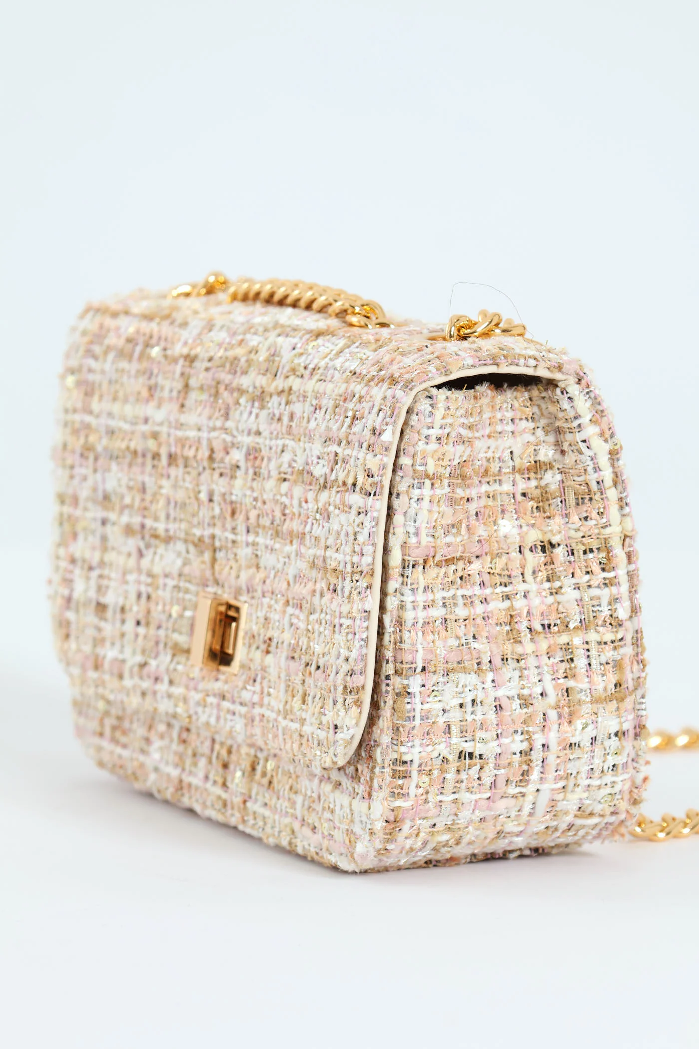 Tweed Satchel With Gold Hardware - Image 3