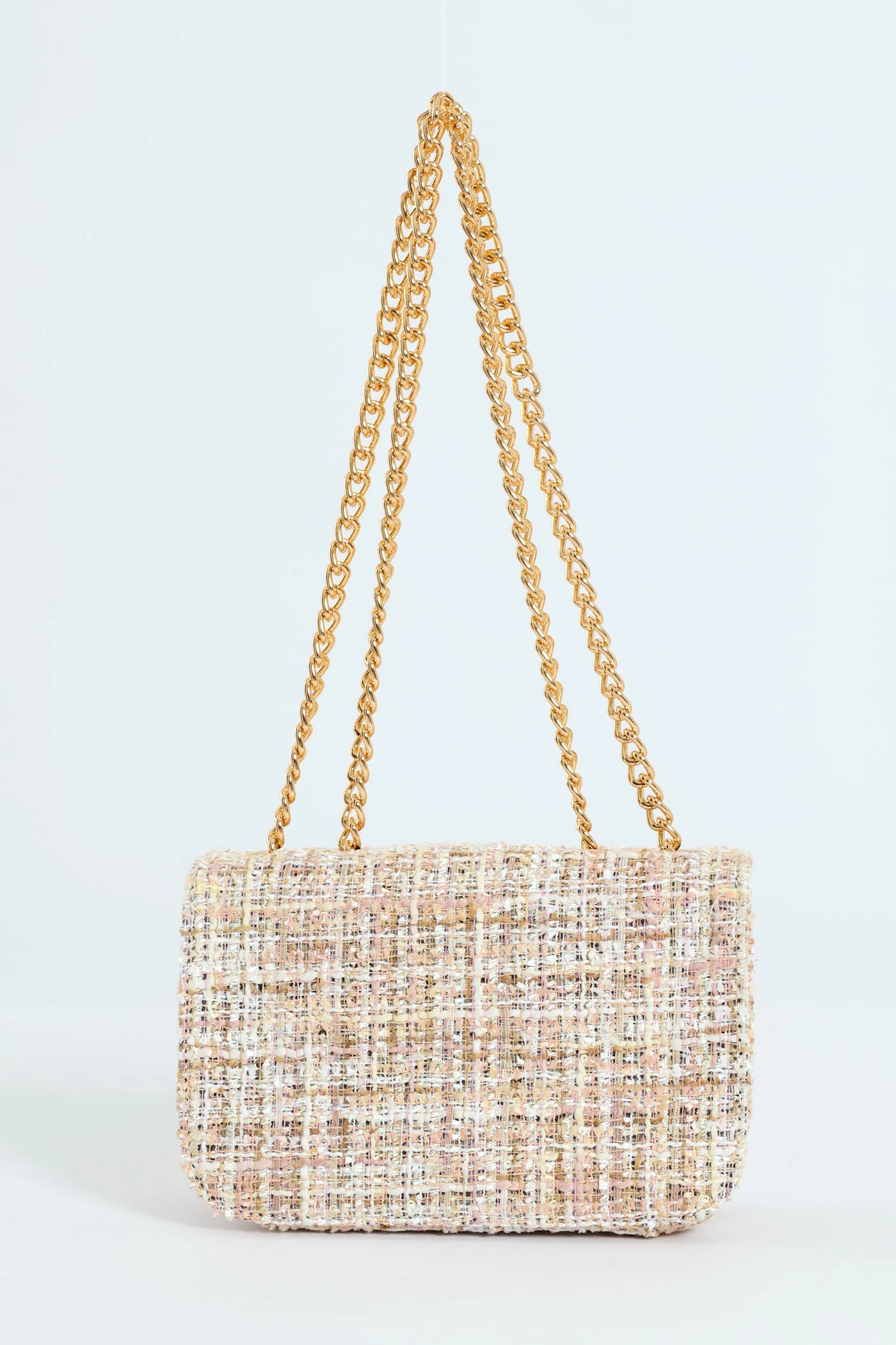 Tweed Satchel With Gold Hardware - Image 4