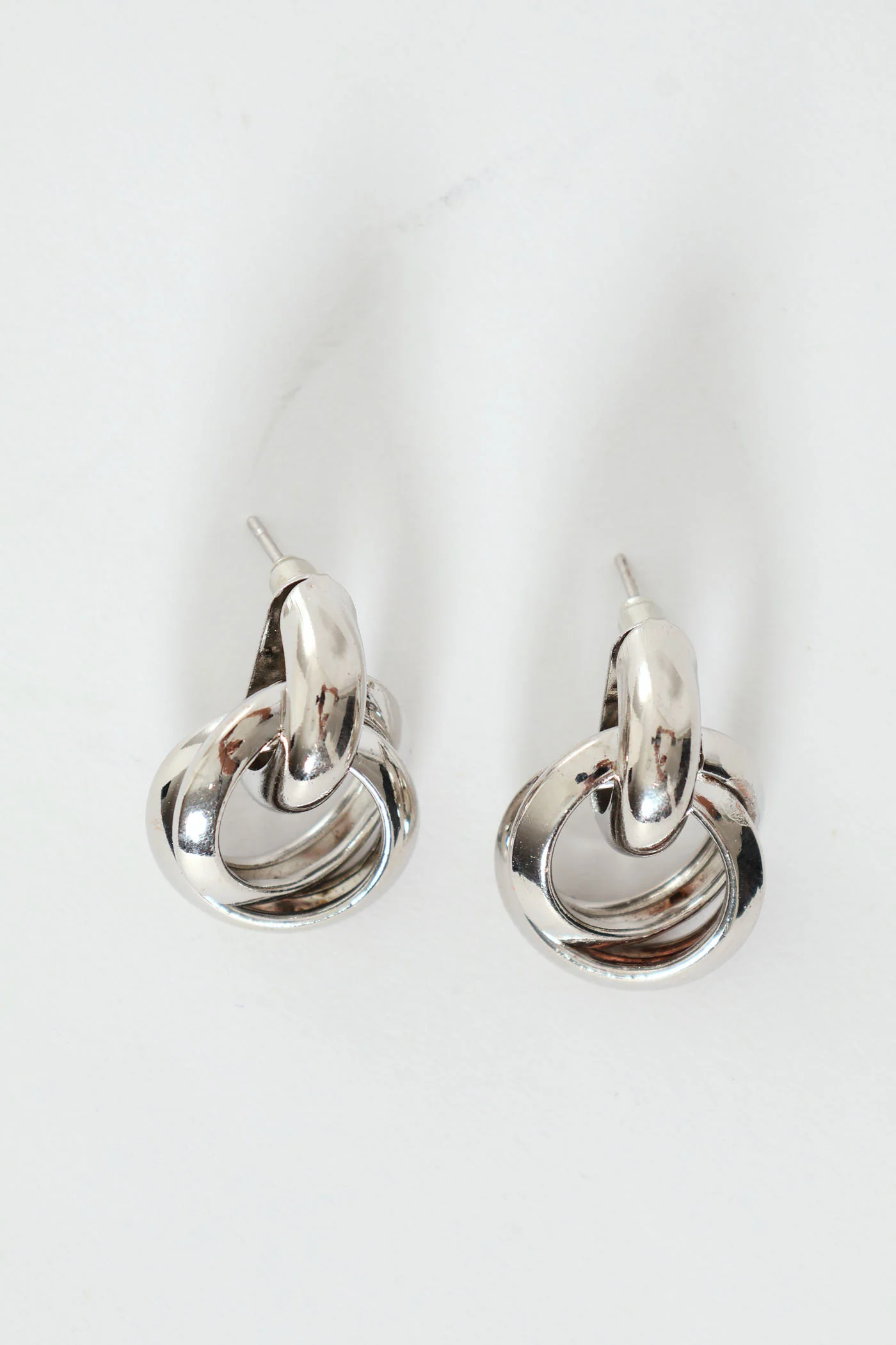 Twisted Knot Earring - Silver - Image 2