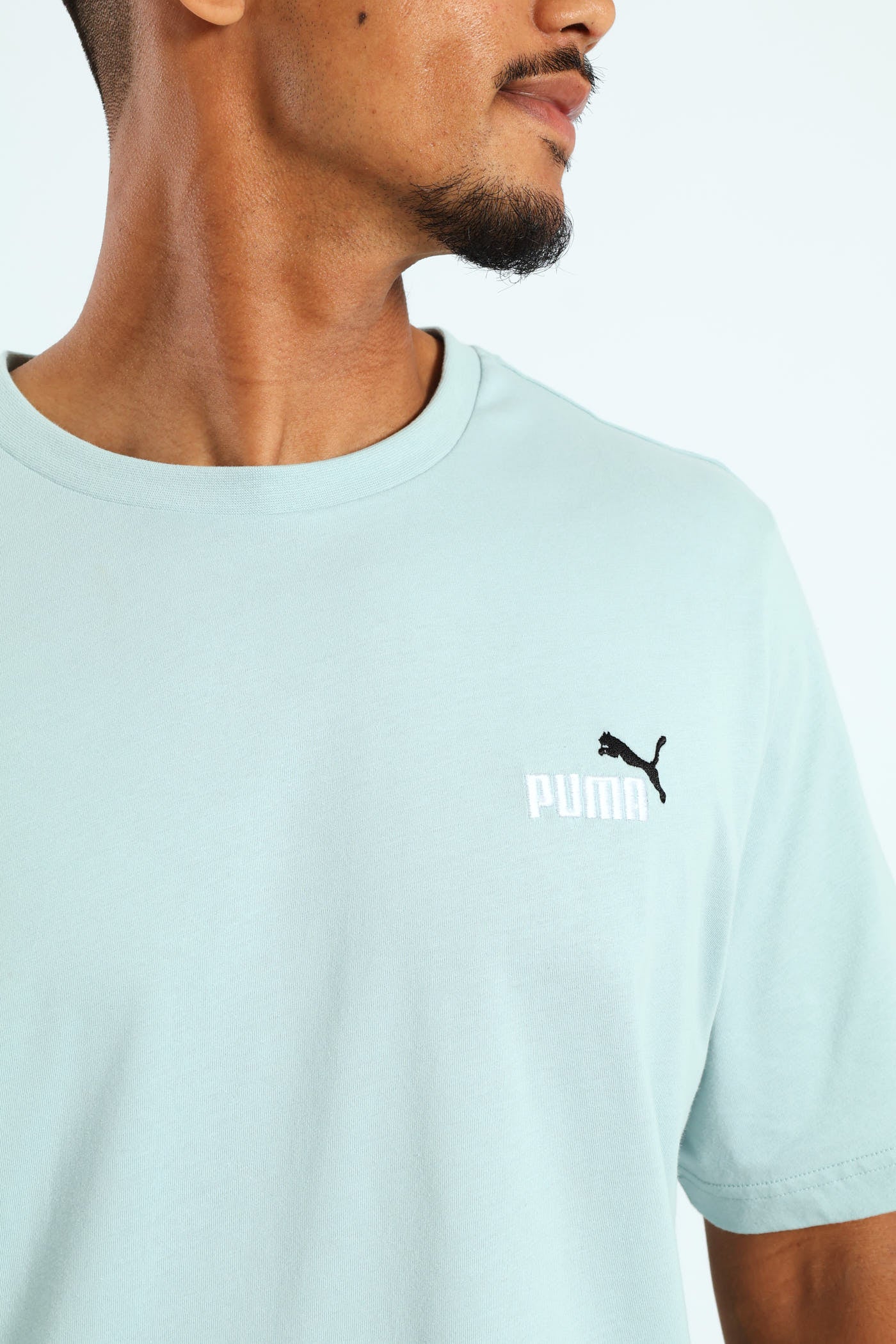 Two Colour Small No.1 Logo Tee - Light Turquoise - Image 2