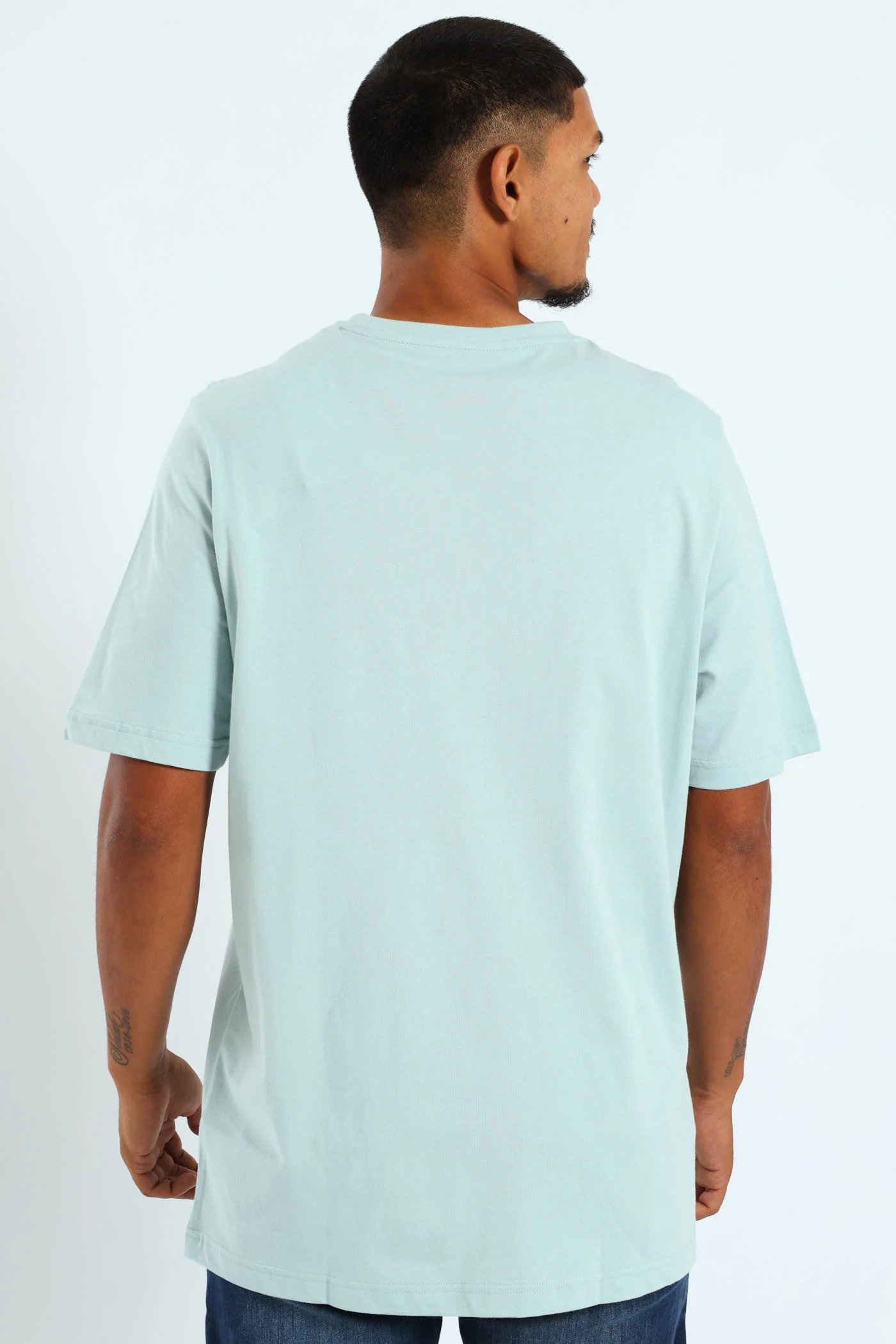 Two Colour Small No.1 Logo Tee - Light Turquoise - Image 4