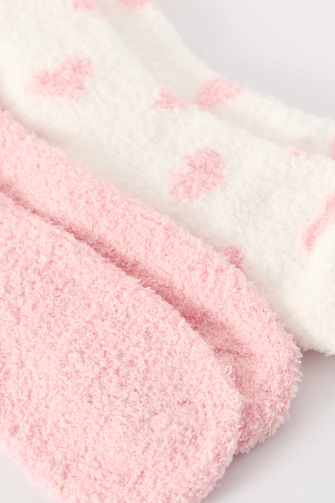 Two Pack Cosy Heart Socks - White - Image 3