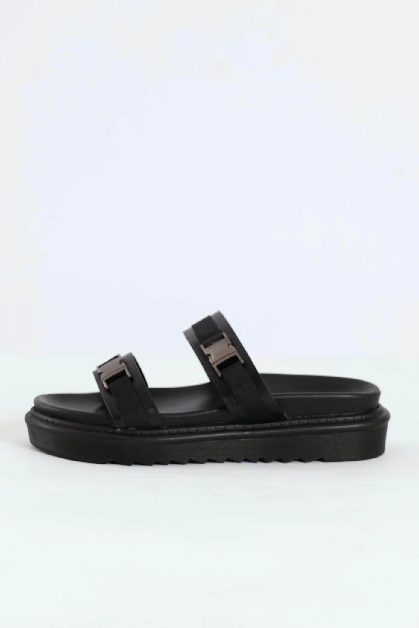 Two Strap Birke Sandal - Black - Image 4
