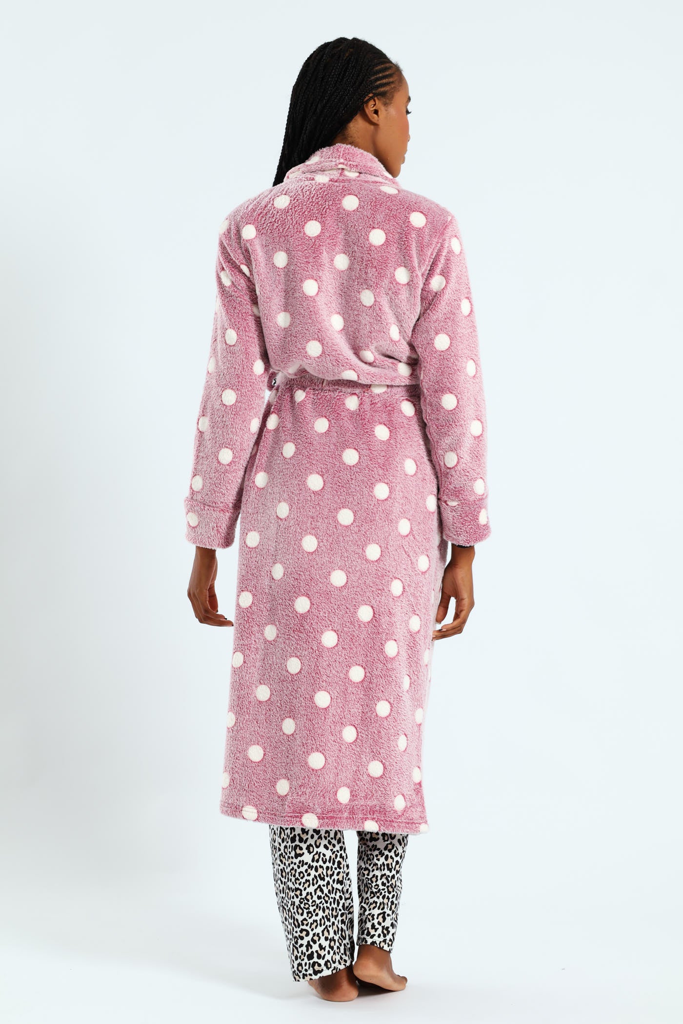 Two-Tone Spot Fluffy Gown - Burgundy - Image 3