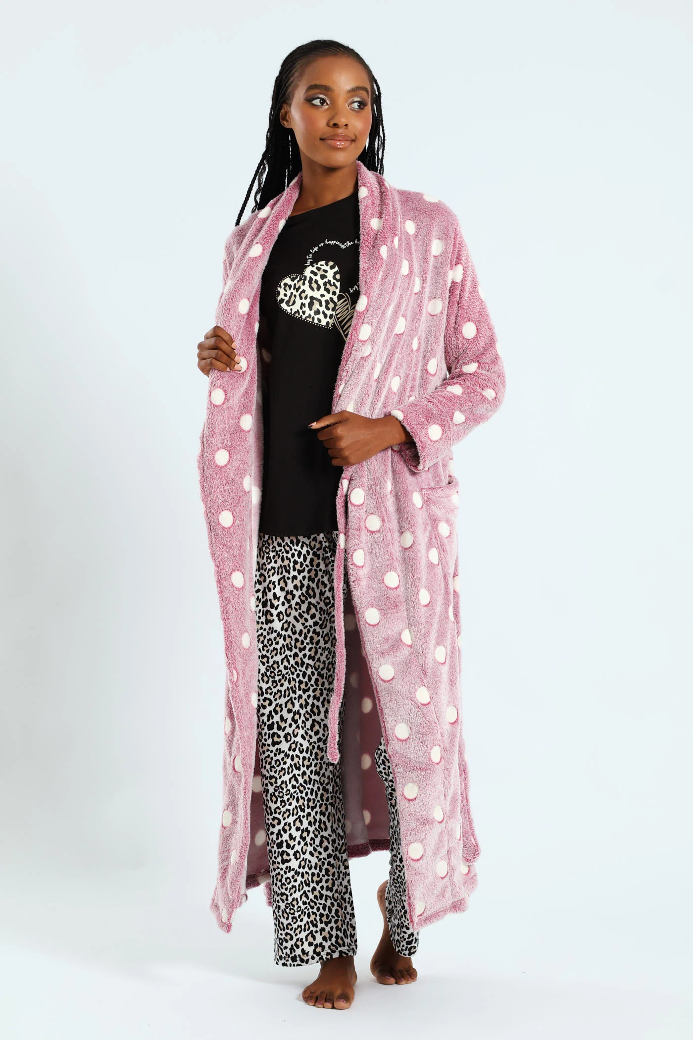 Two-Tone Spot Fluffy Gown - Burgundy - Image 4