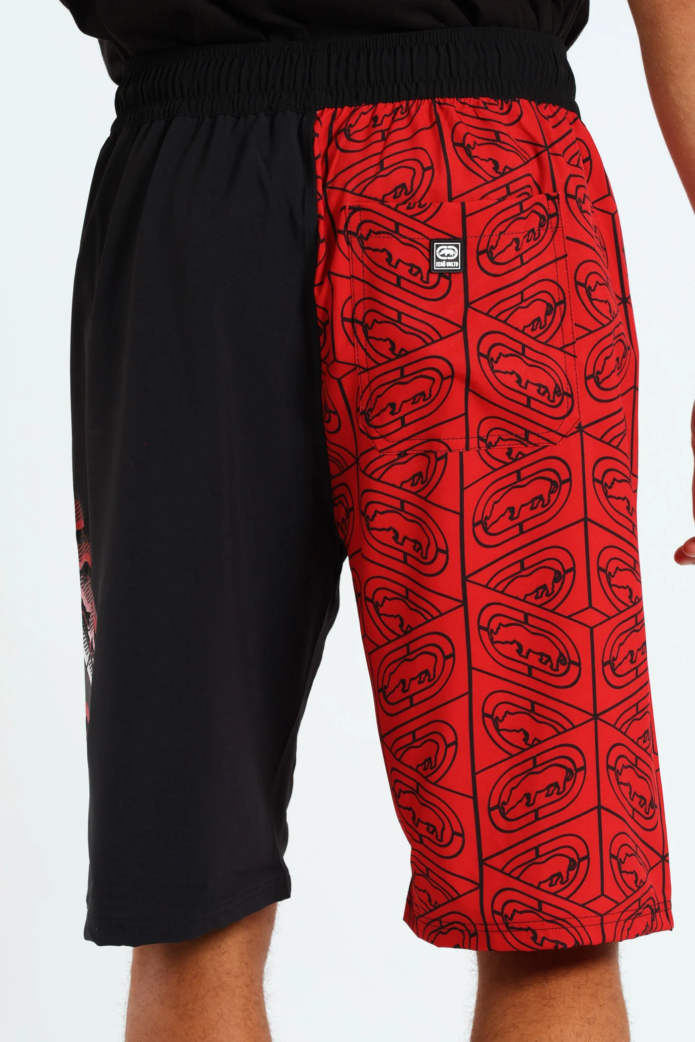 Two Tone Swim Shorts - Black/Red - Image 3