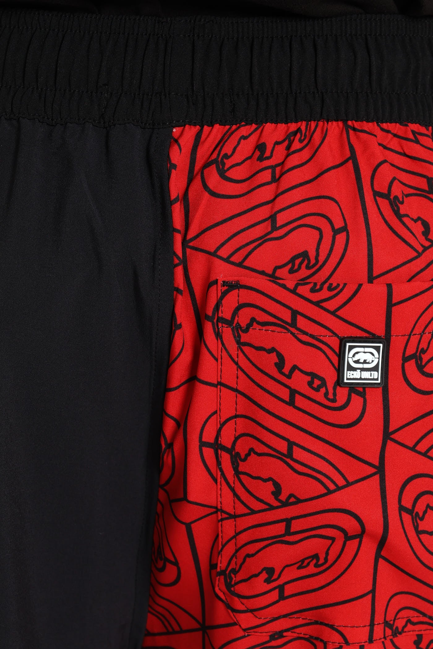 Two Tone Swim Shorts - Black/Red - Image 4