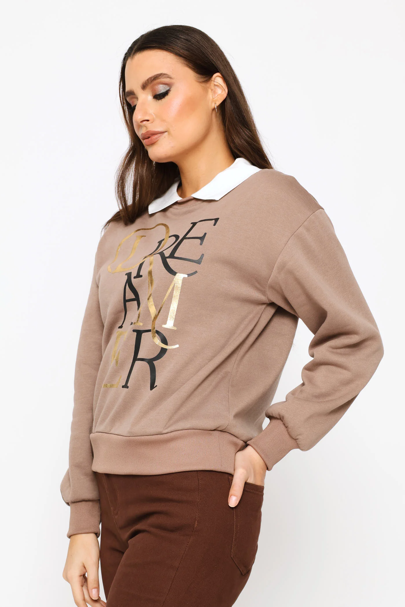 Twofer Active Top - Taupe - Image 3