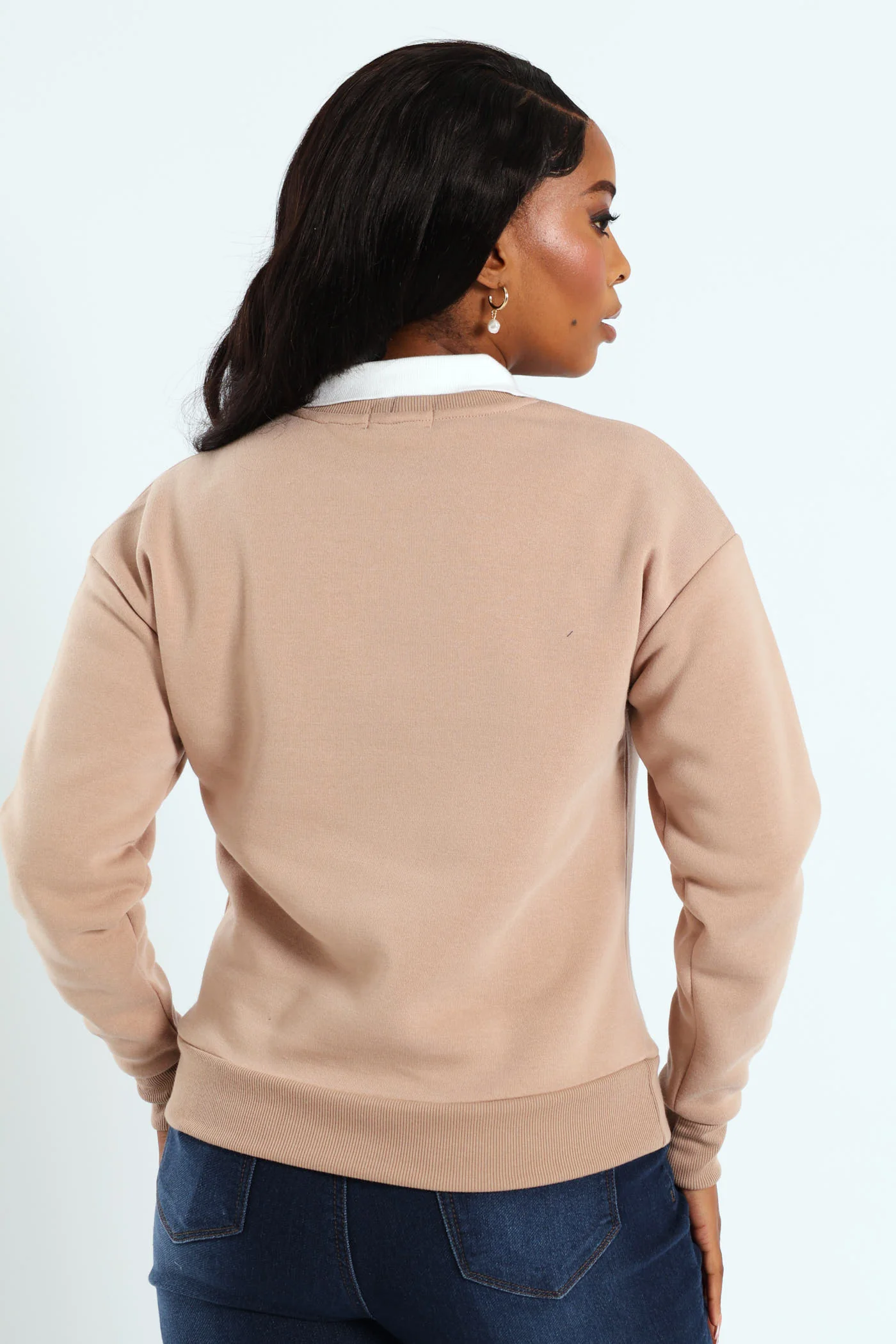 Twofer Active Top With Screen Print - Dark Beige - Image 3