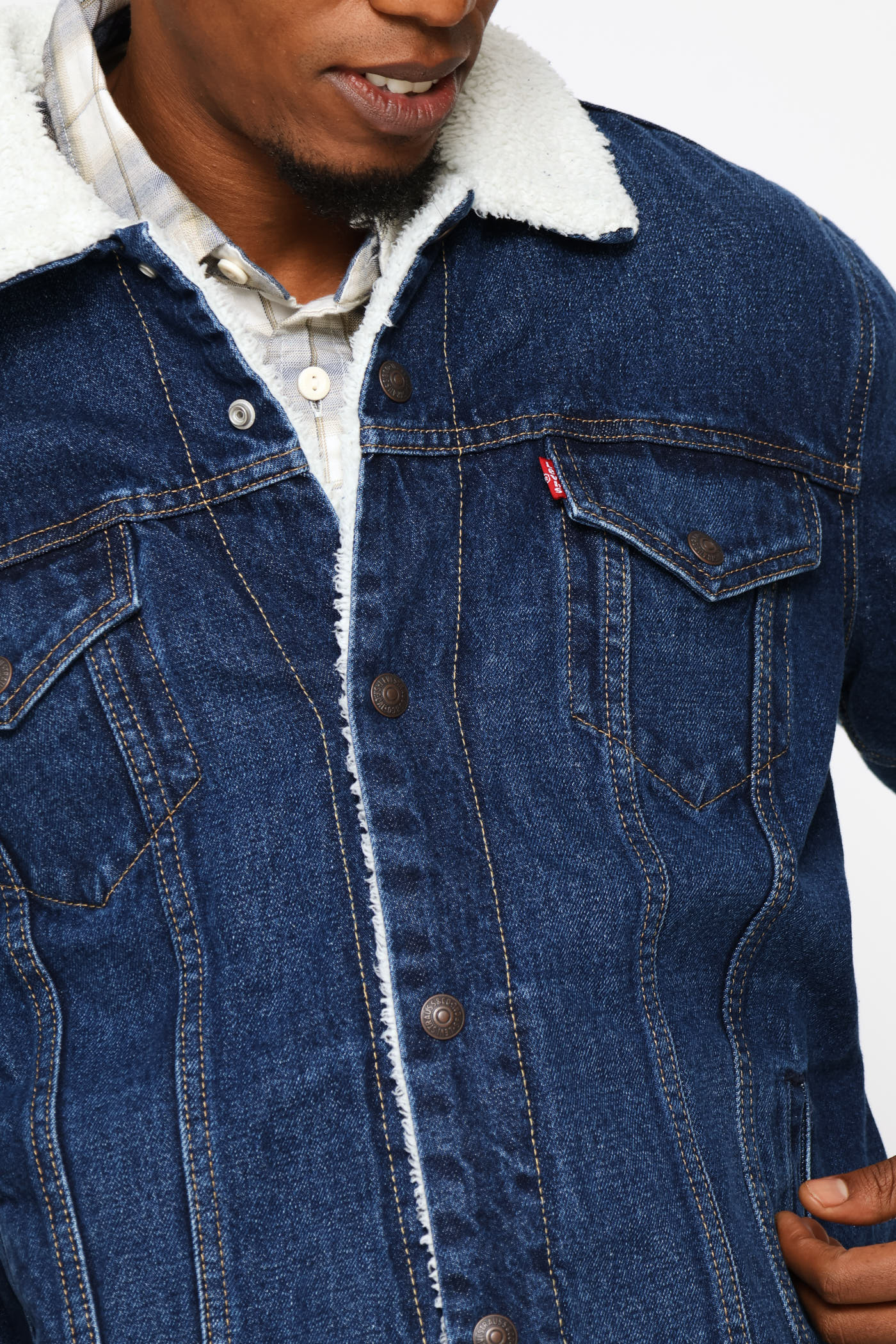 Type 3 Za Sherpa Trucker Jacket - Indigo - Image 2