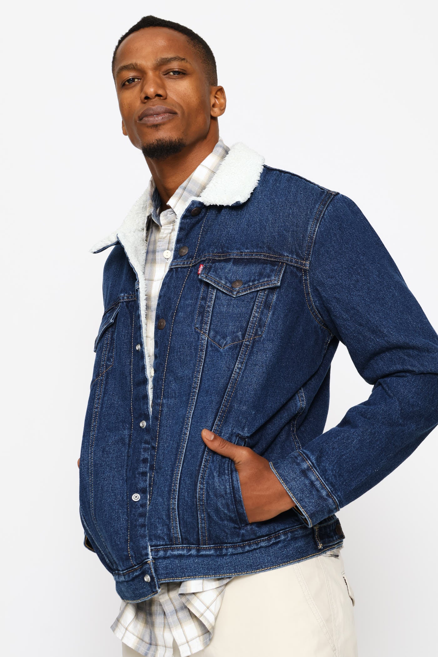 Type 3 Za Sherpa Trucker Jacket - Indigo - Image 3