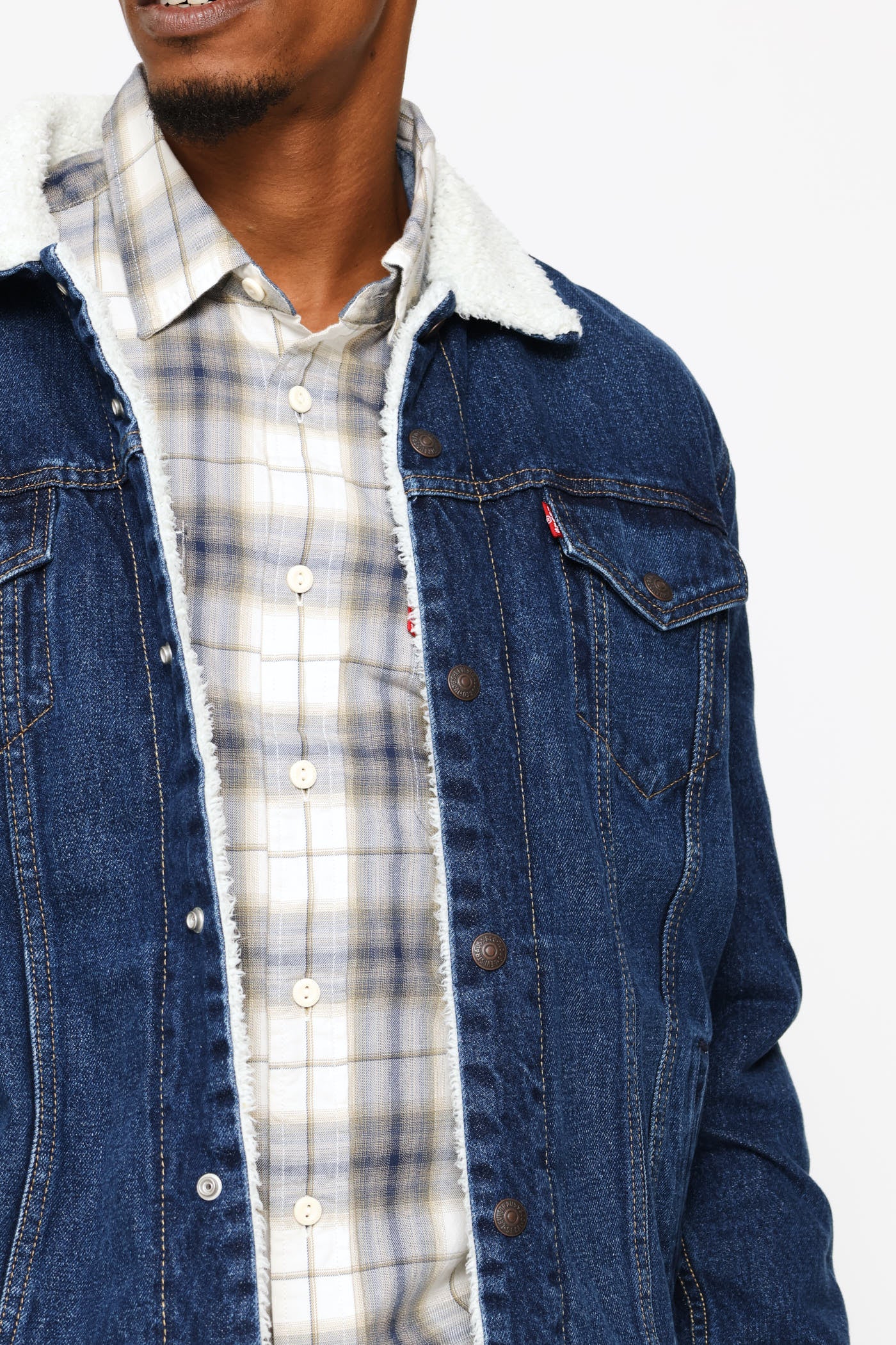 Type 3 Za Sherpa Trucker Jacket - Indigo - Image 5