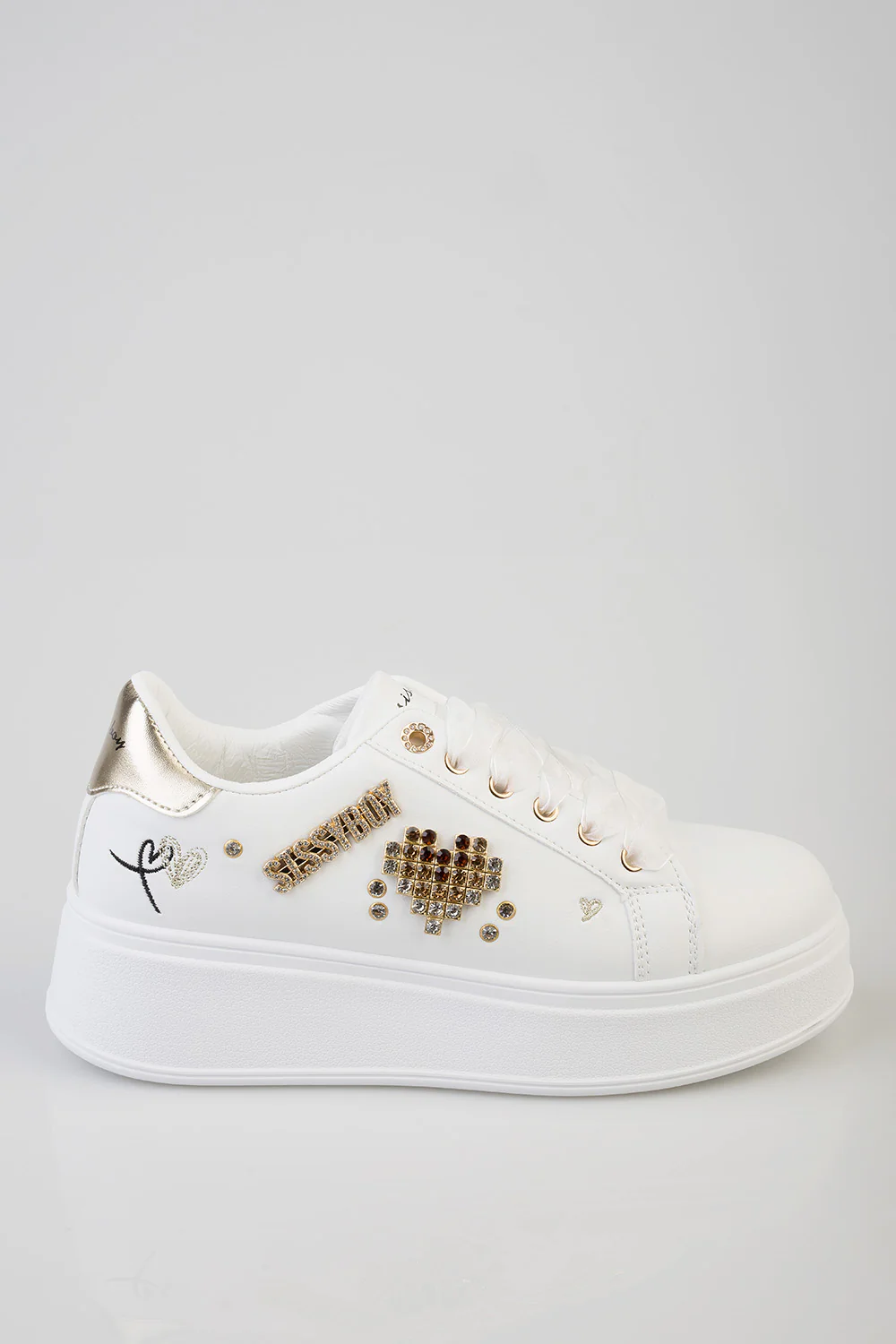 Tyra Diamante Chunky Pu Sneaker - White - Image 4