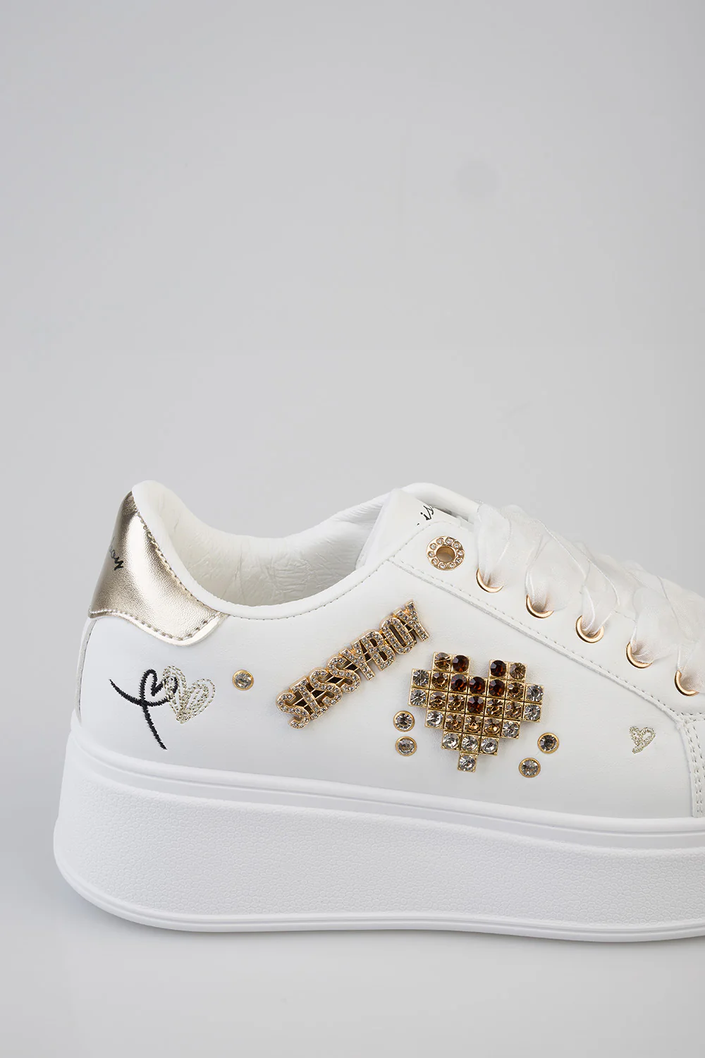 Tyra Diamante Chunky Pu Sneaker - White - Image 5