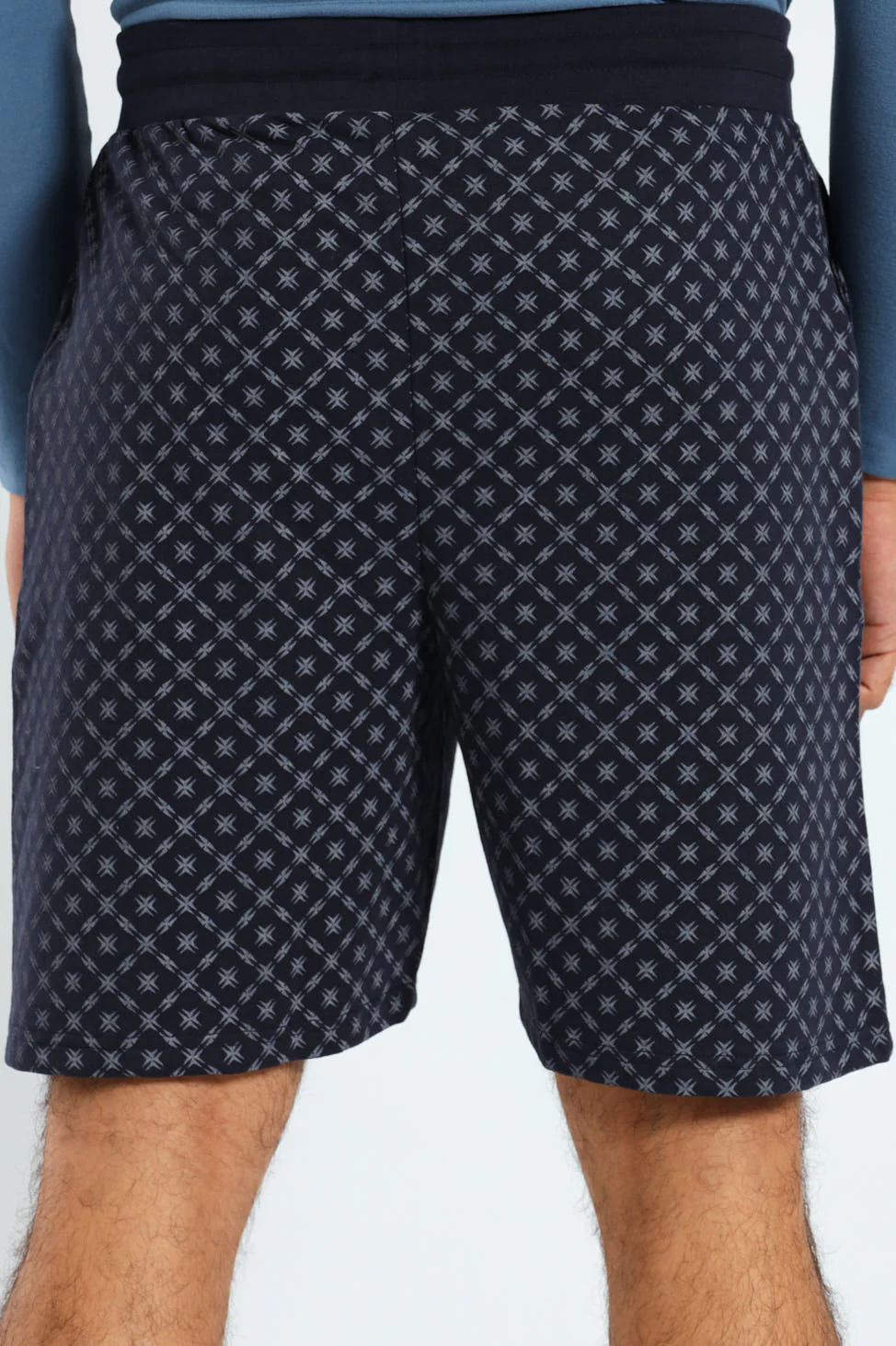 Unbrushed Fleece Print Knit Shorts - Navy - Image 3