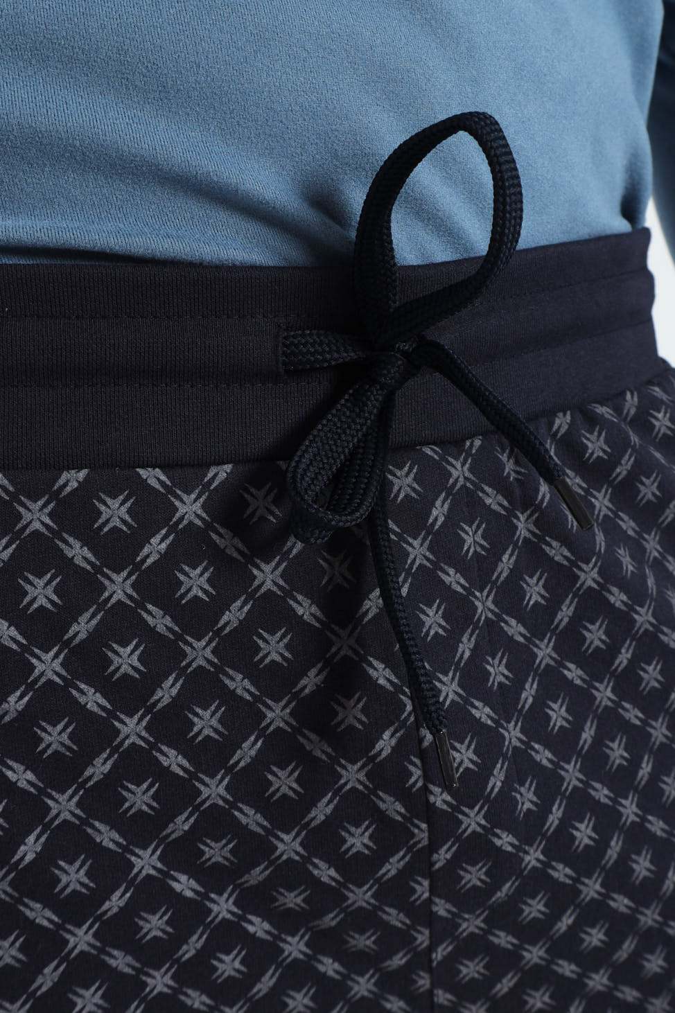Unbrushed Fleece Print Knit Shorts - Navy - Image 5