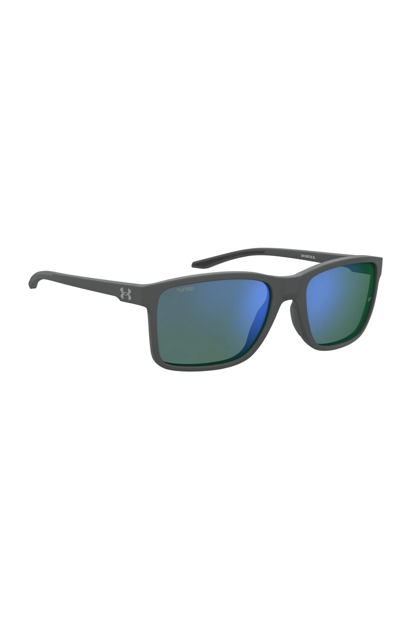 Unisex Rectangle Matte Grey Frame Green Lens - None - Image 2