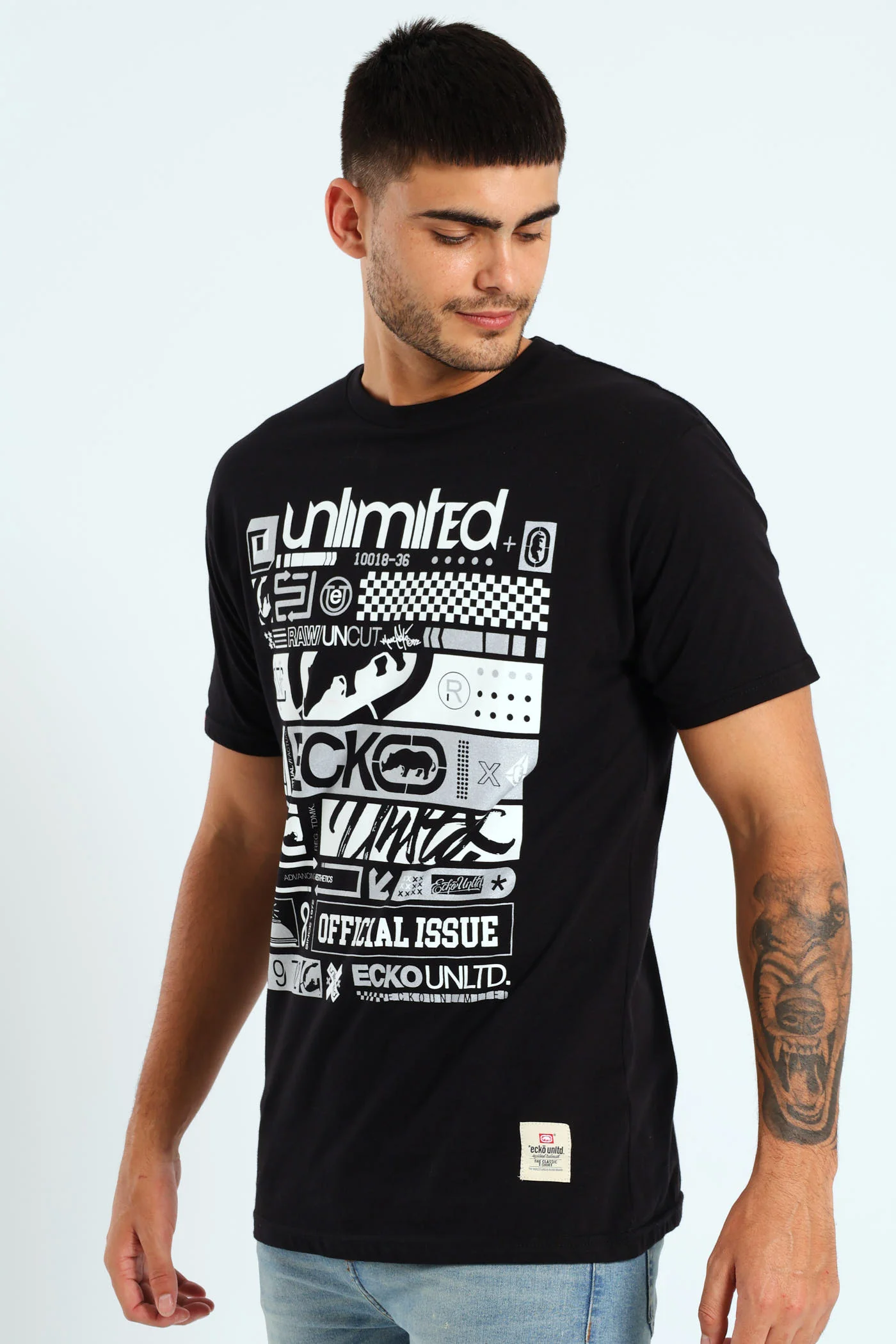 Unlimited Stacked Tee - Black - Image 2