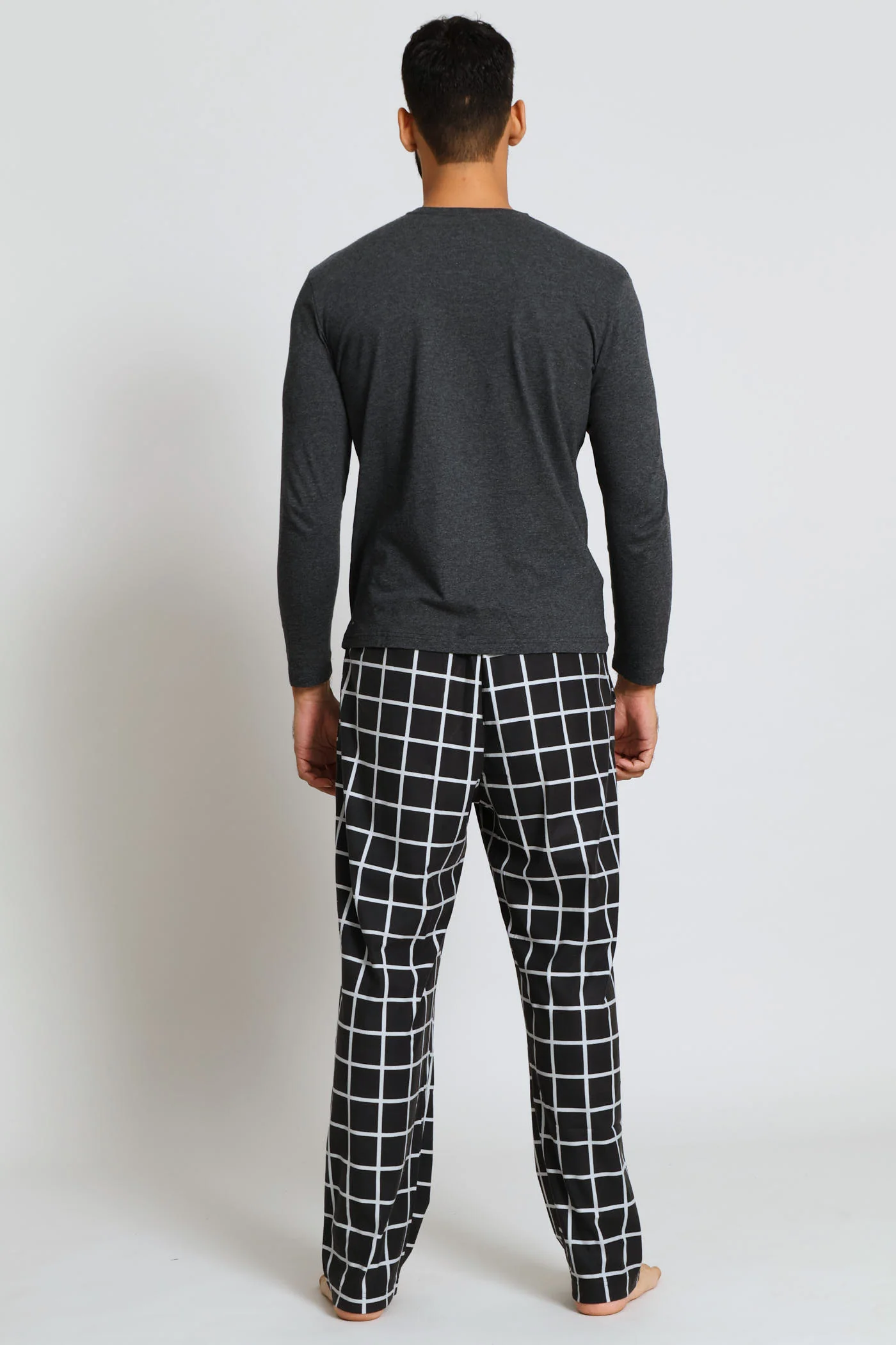 Up & Dressed Chest Print Long Sleeve Top - Dark Grey - Image 3