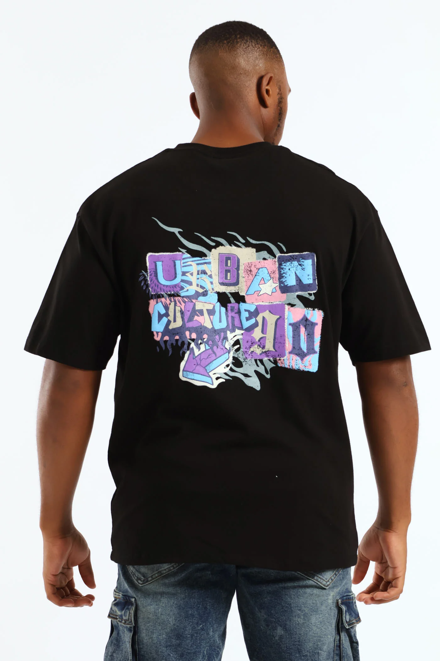 Urban Culture Oversized Tee - Black - Image 2