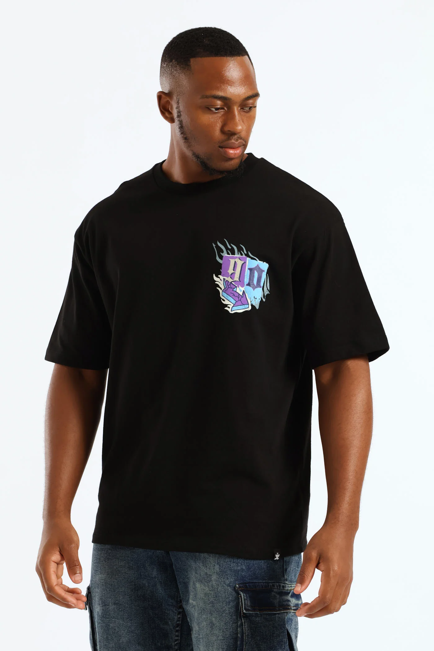 Urban Culture Oversized Tee - Black - Image 3