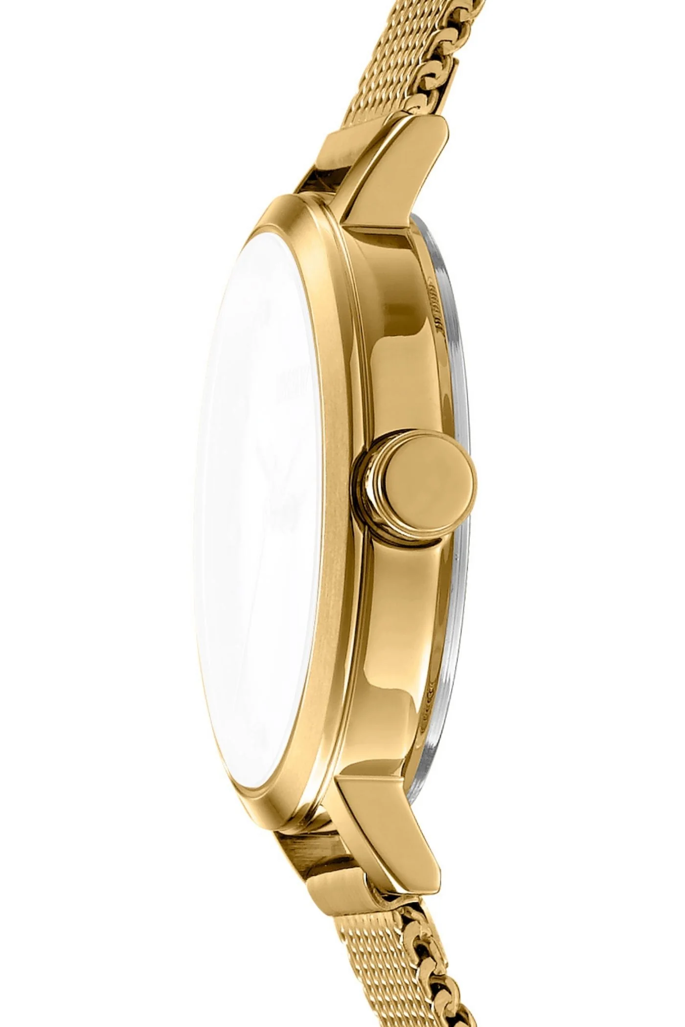 Urban Gold Case & Silver Stones Dial Watch With Gold Mesh Bracelet - Gold - Image 3