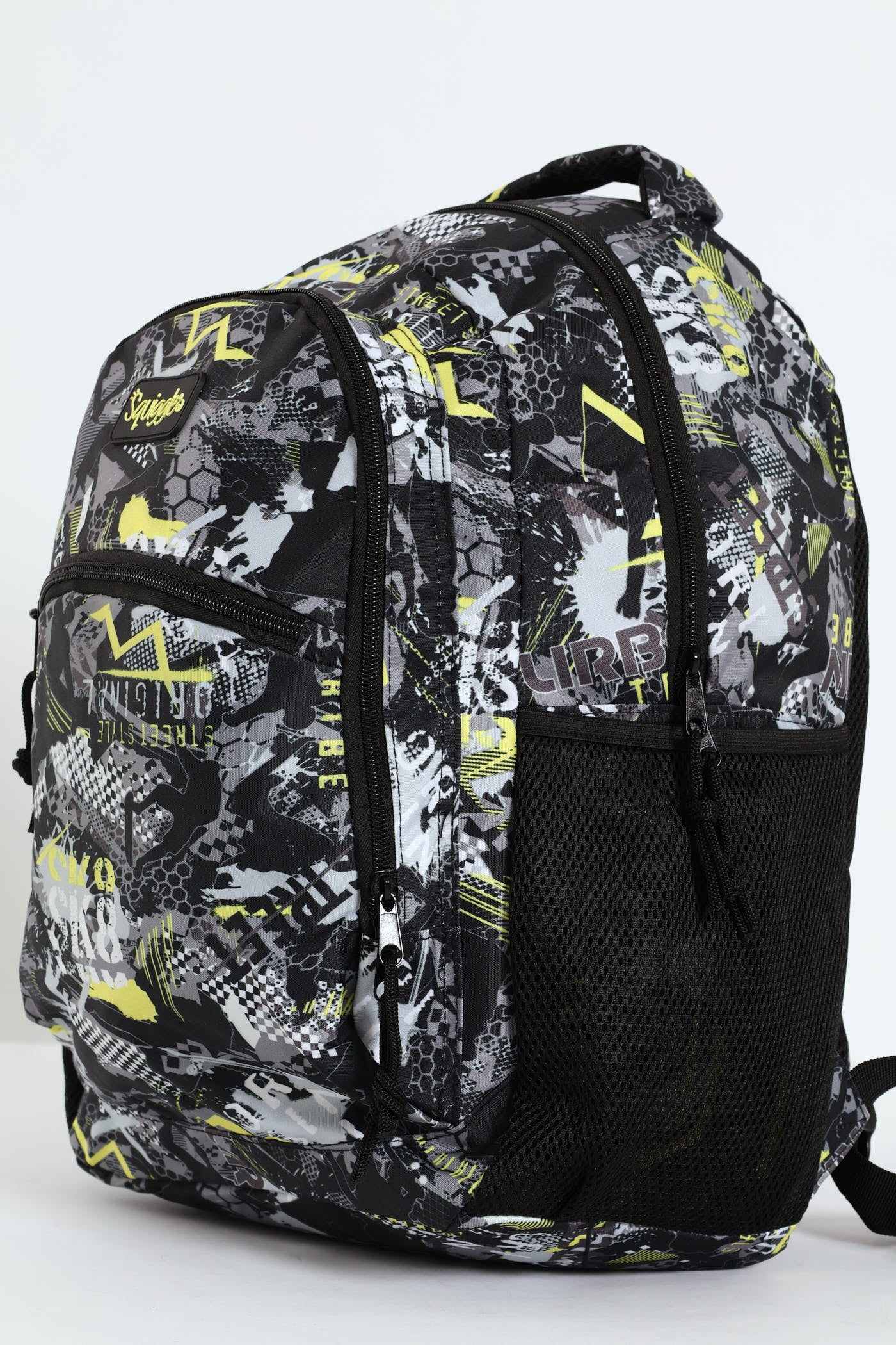 Pre-Boys Urban Skate Squiggle Print School Backpack - Black - Image 2
