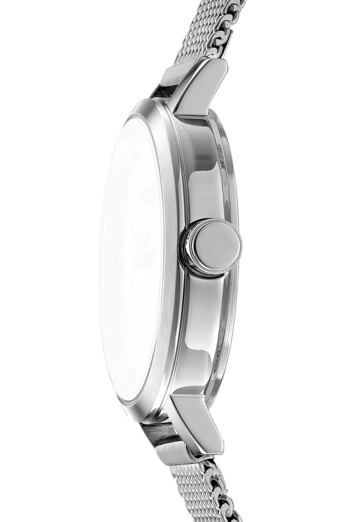 Urban Stainless Steel Case & Silver Stones Dial Watch With Mesh Bracelet - Silver - Image 3