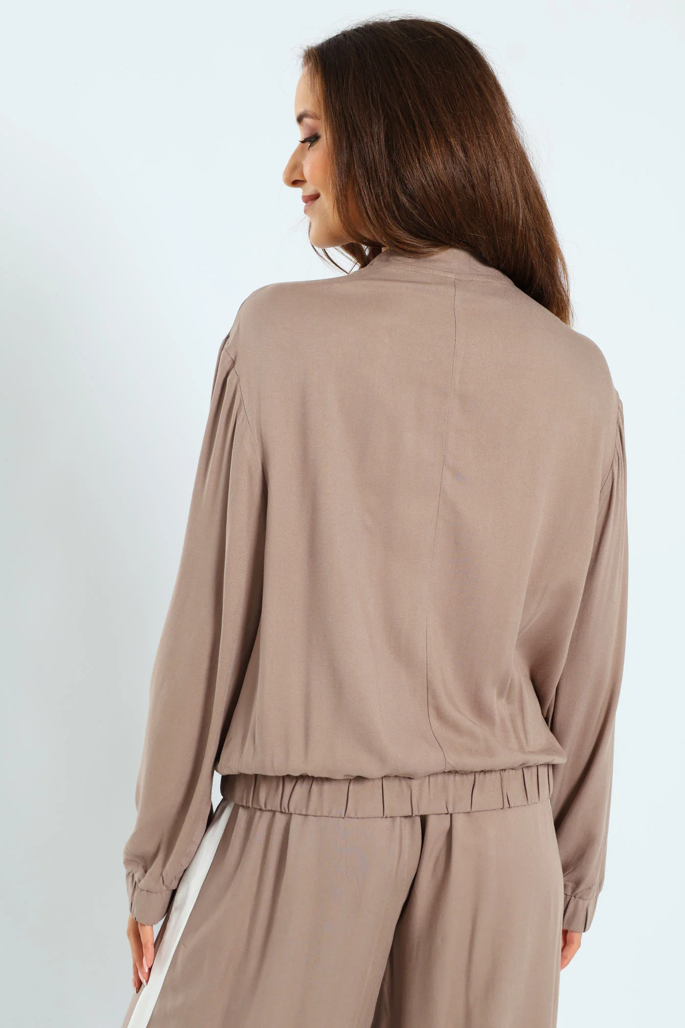 Utility Pocket Bomber With Sportstripe - Taupe - Image 4