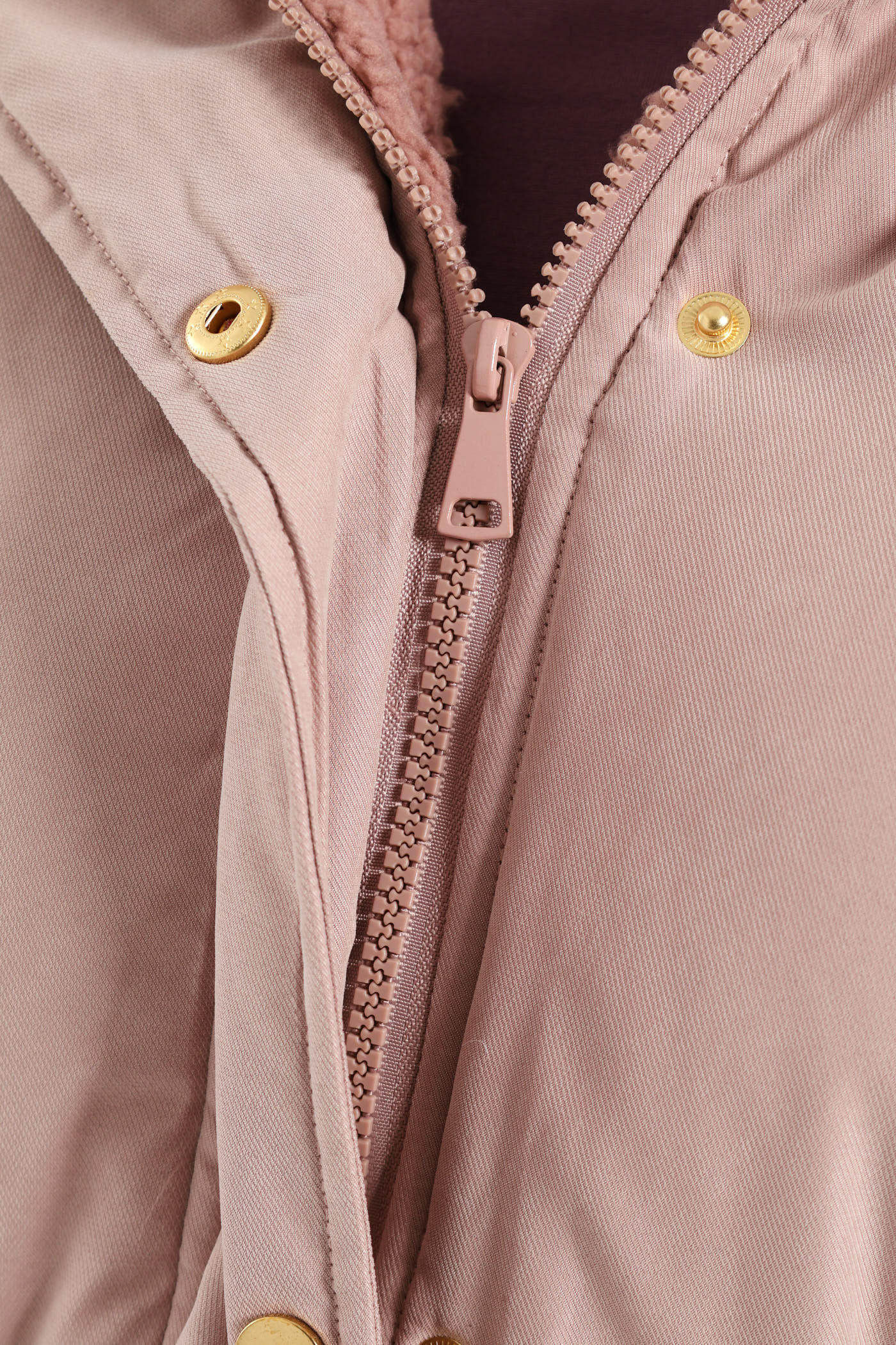 Utility Pocket Fur Trim Parka With Detachable Hood - Mauve - Image 6