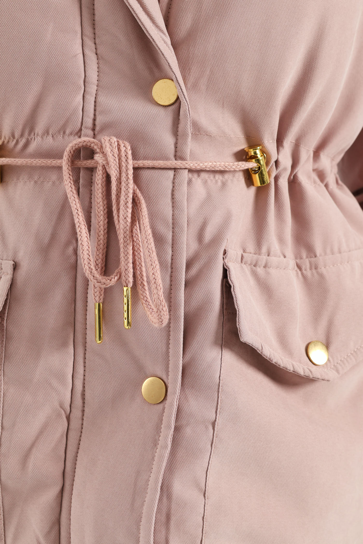 Utility Pocket Fur Trim Parka With Detachable Hood - Mauve - Image 7