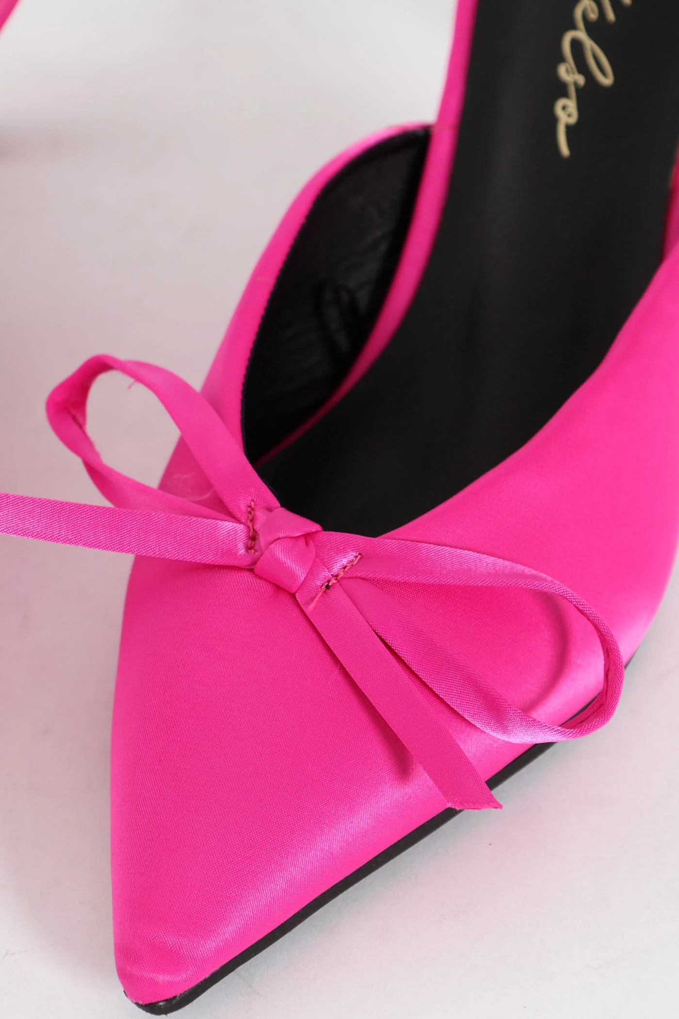 V-Cut Mule Heel With Rope Bow - Cerise - Image 2