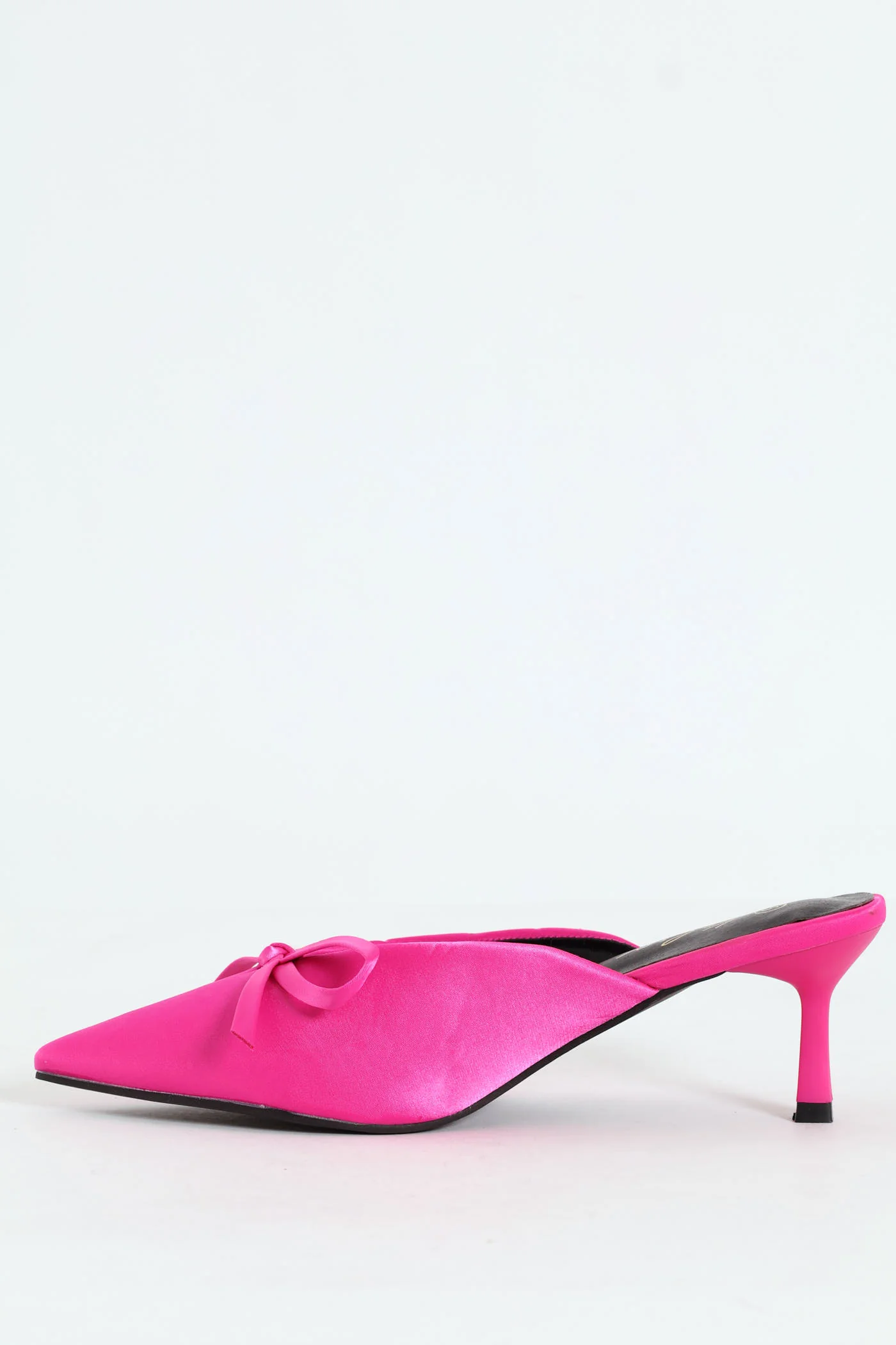 V-Cut Mule Heel With Rope Bow - Cerise - Image 4